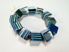 Jackie Brazil "POP" Liquorice Blue Mix Small Cubes Bracelet ( B0224 )