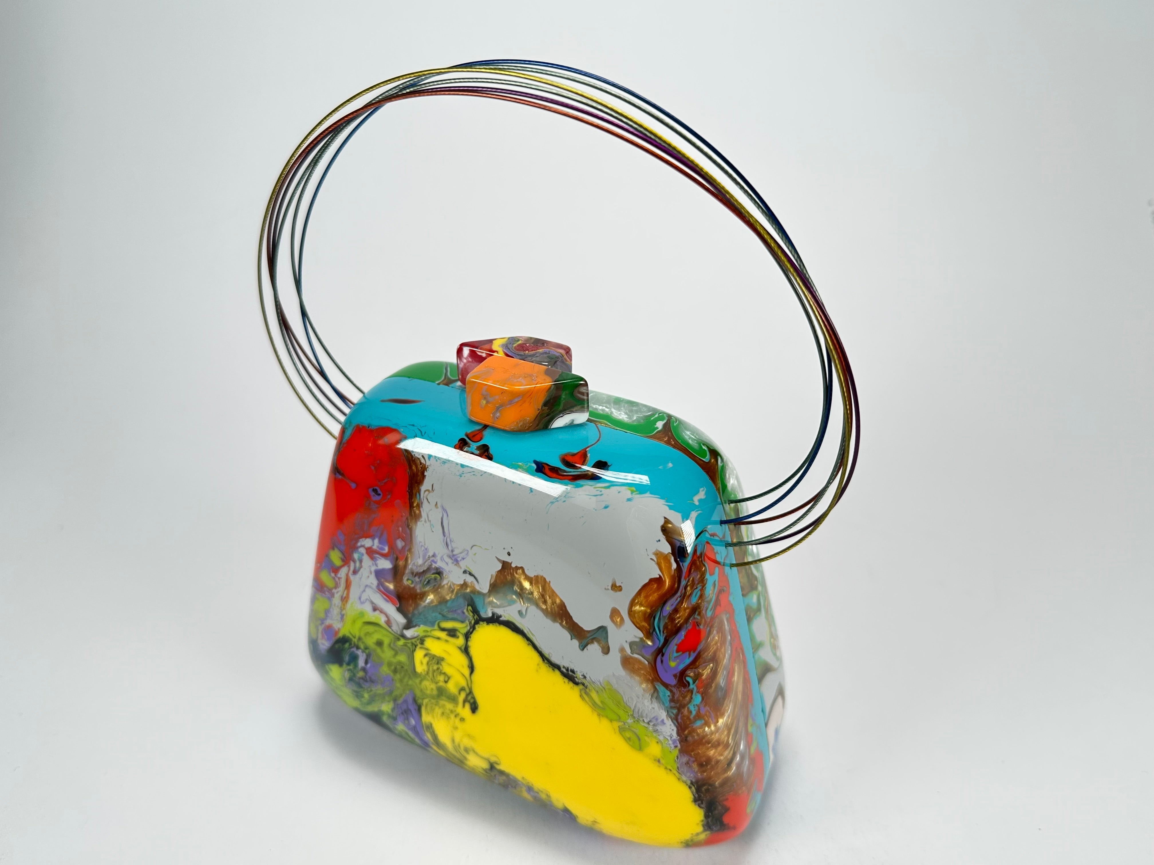 Sobral - Multi-Colour "Miranda " Pollock Resin Clutch Bag / Handbag ( 002390 )