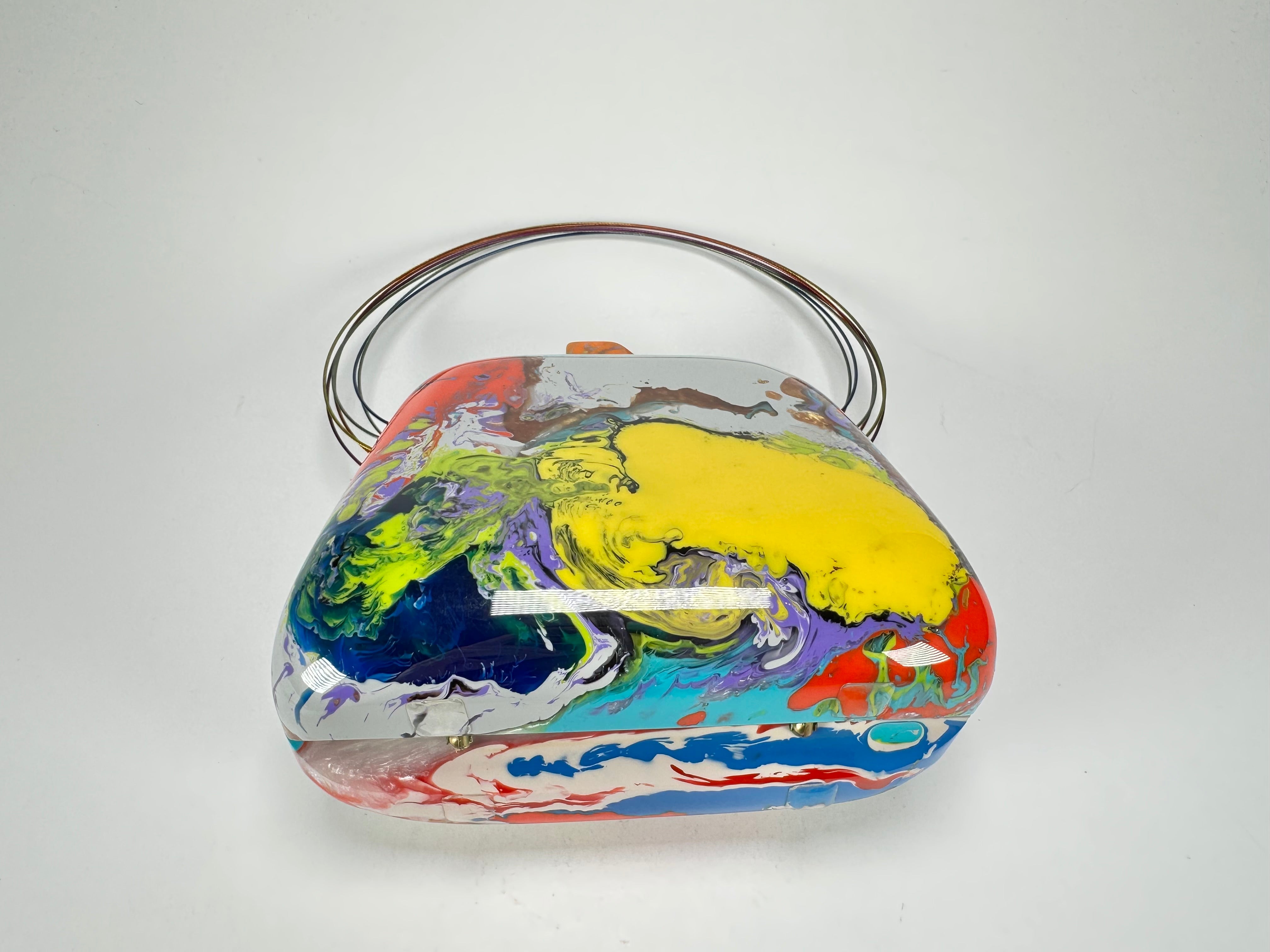 Sobral - Multi-Colour "Miranda " Pollock Resin Clutch Bag / Handbag ( 002390 )