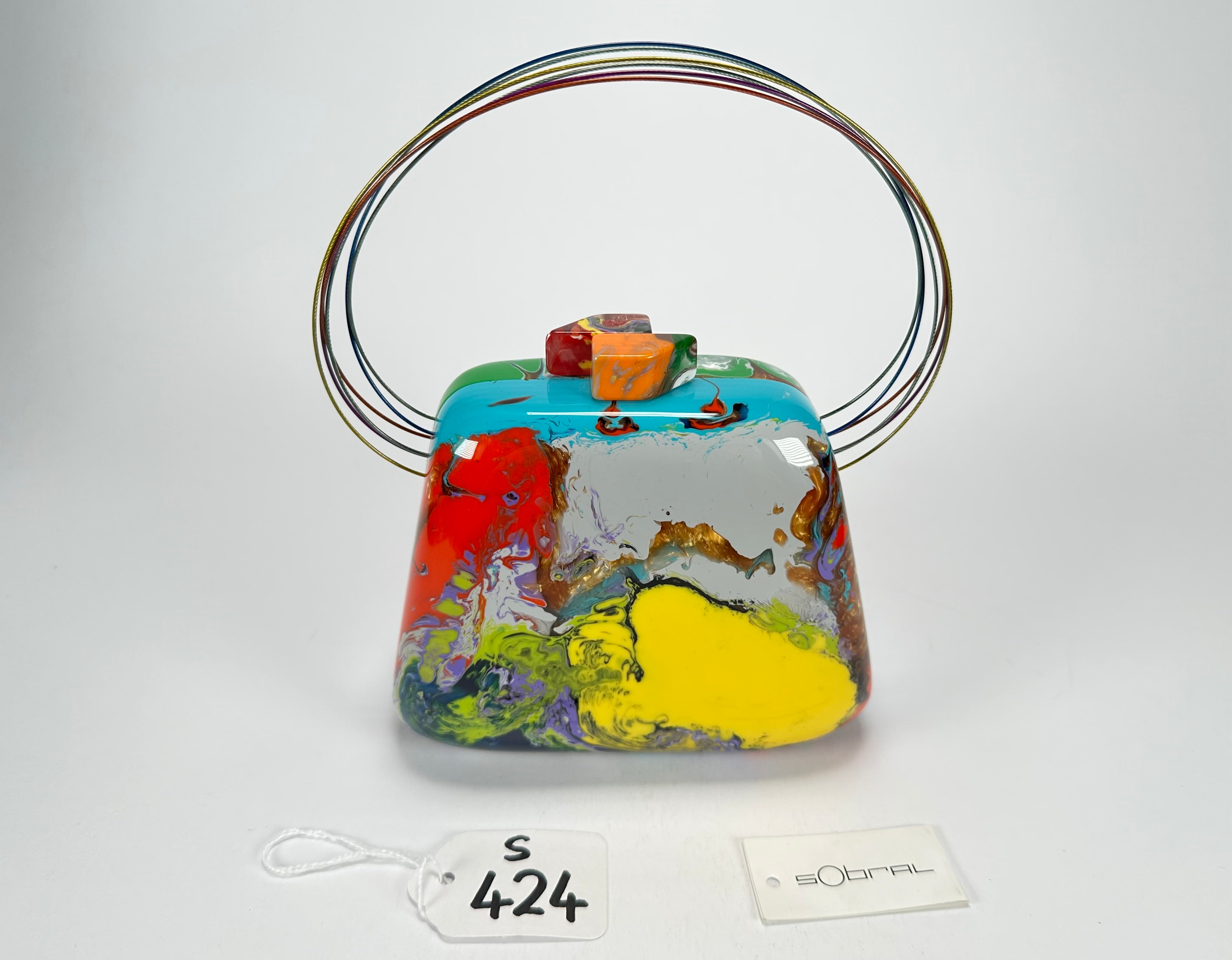 Sobral - Multi-Colour "Miranda " Pollock Resin Clutch Bag / Handbag ( 002390 )