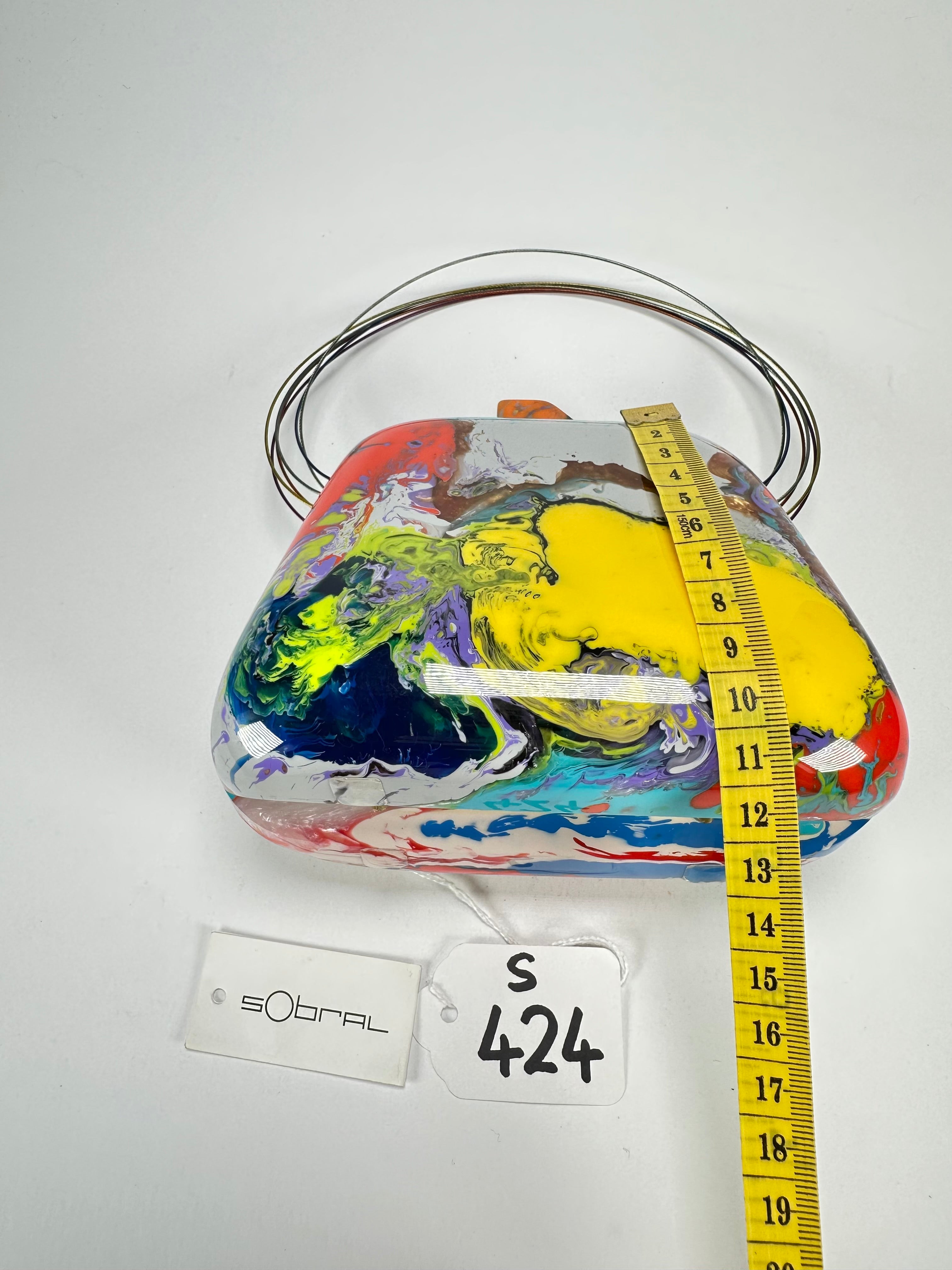 Sobral - Multi-Colour "Miranda " Pollock Resin Clutch Bag / Handbag ( 002390 )