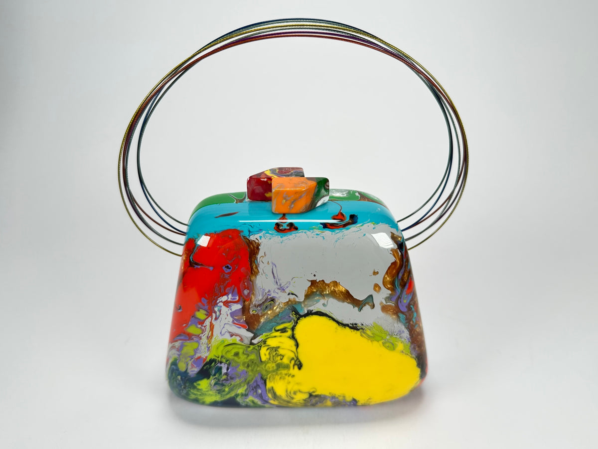 Sobral - Multi-Colour "Miranda " Pollock Resin Clutch Bag / Handbag ( 002390 )