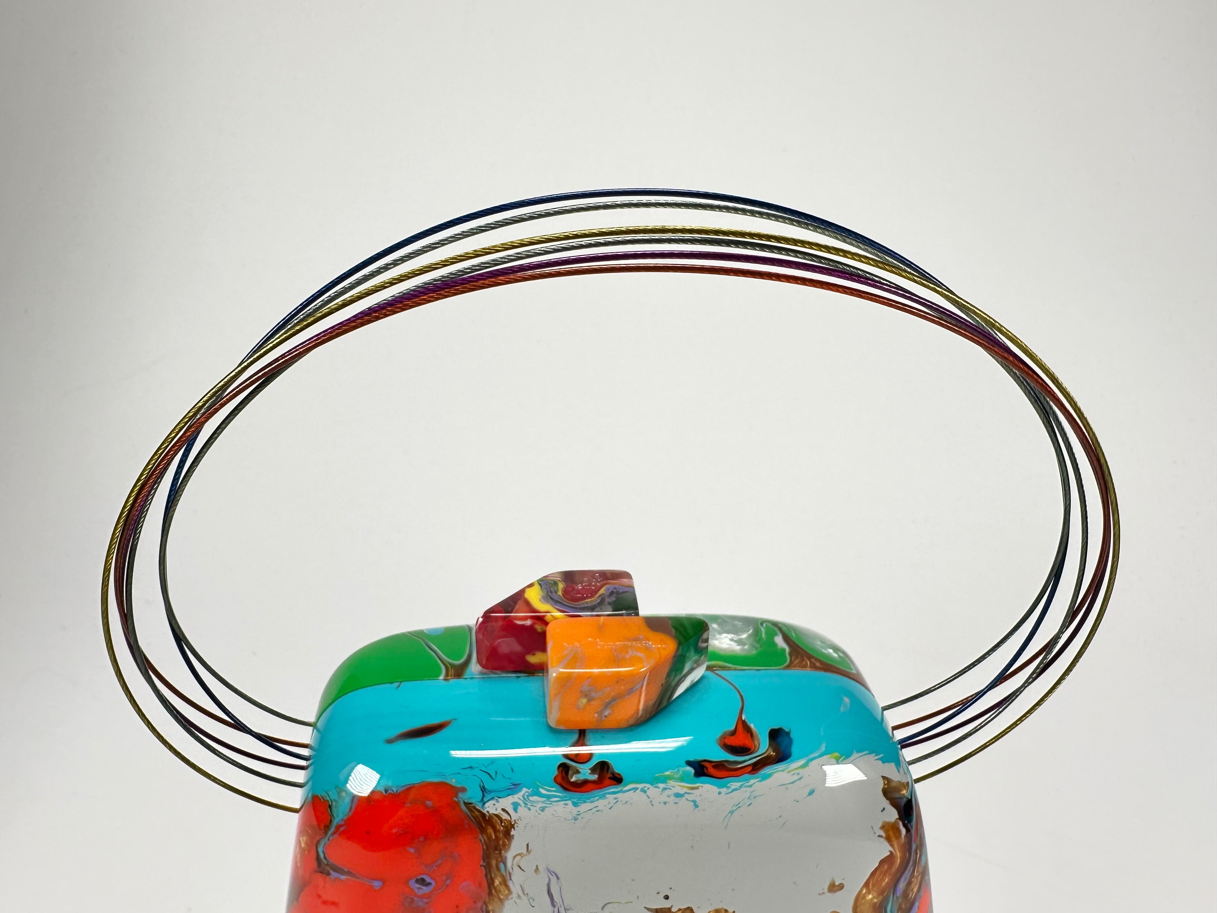 Sobral - Multi-Colour "Miranda " Pollock Resin Clutch Bag / Handbag ( 002390 )