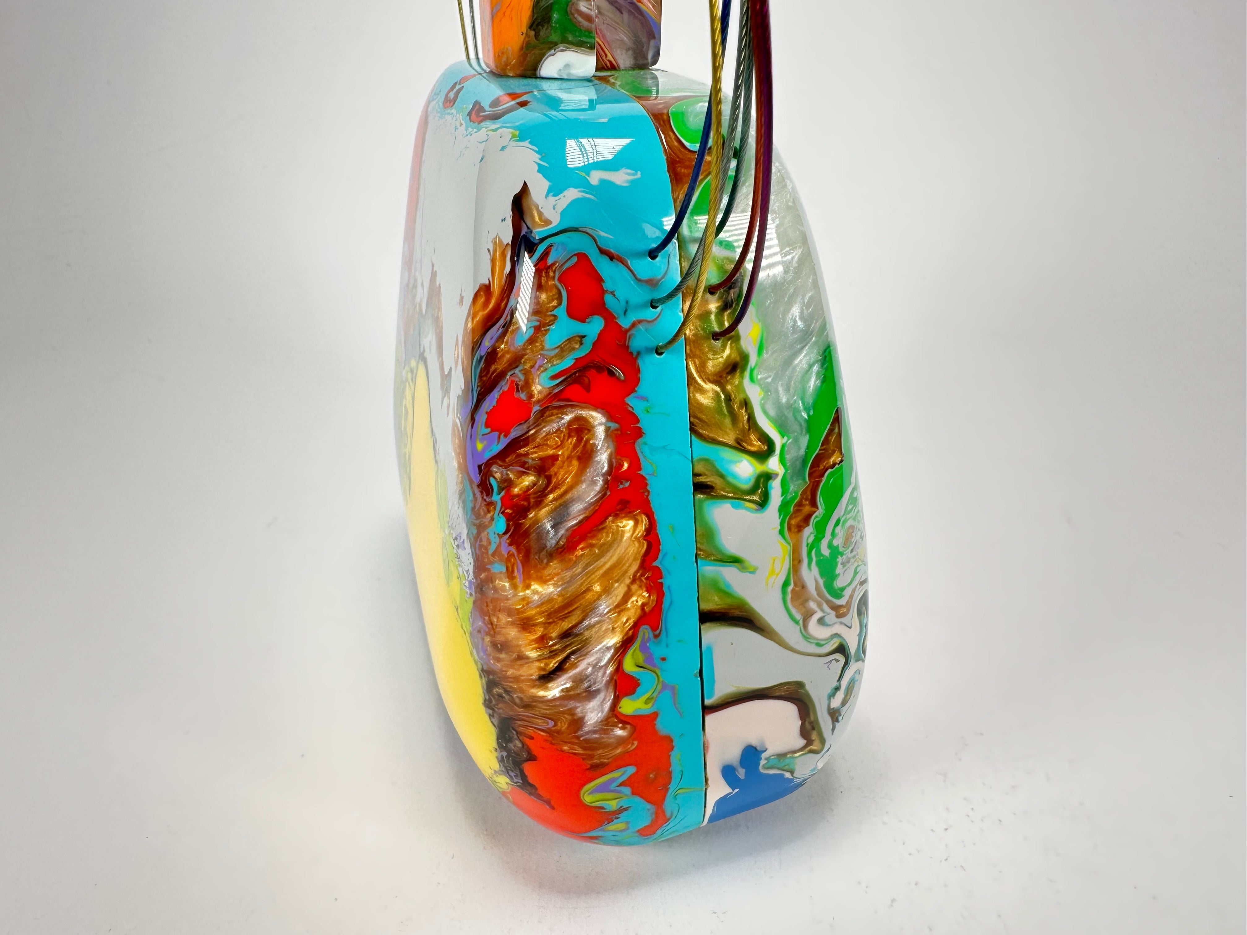 Sobral - Multi-Colour "Miranda " Pollock Resin Clutch Bag / Handbag ( 002390 )