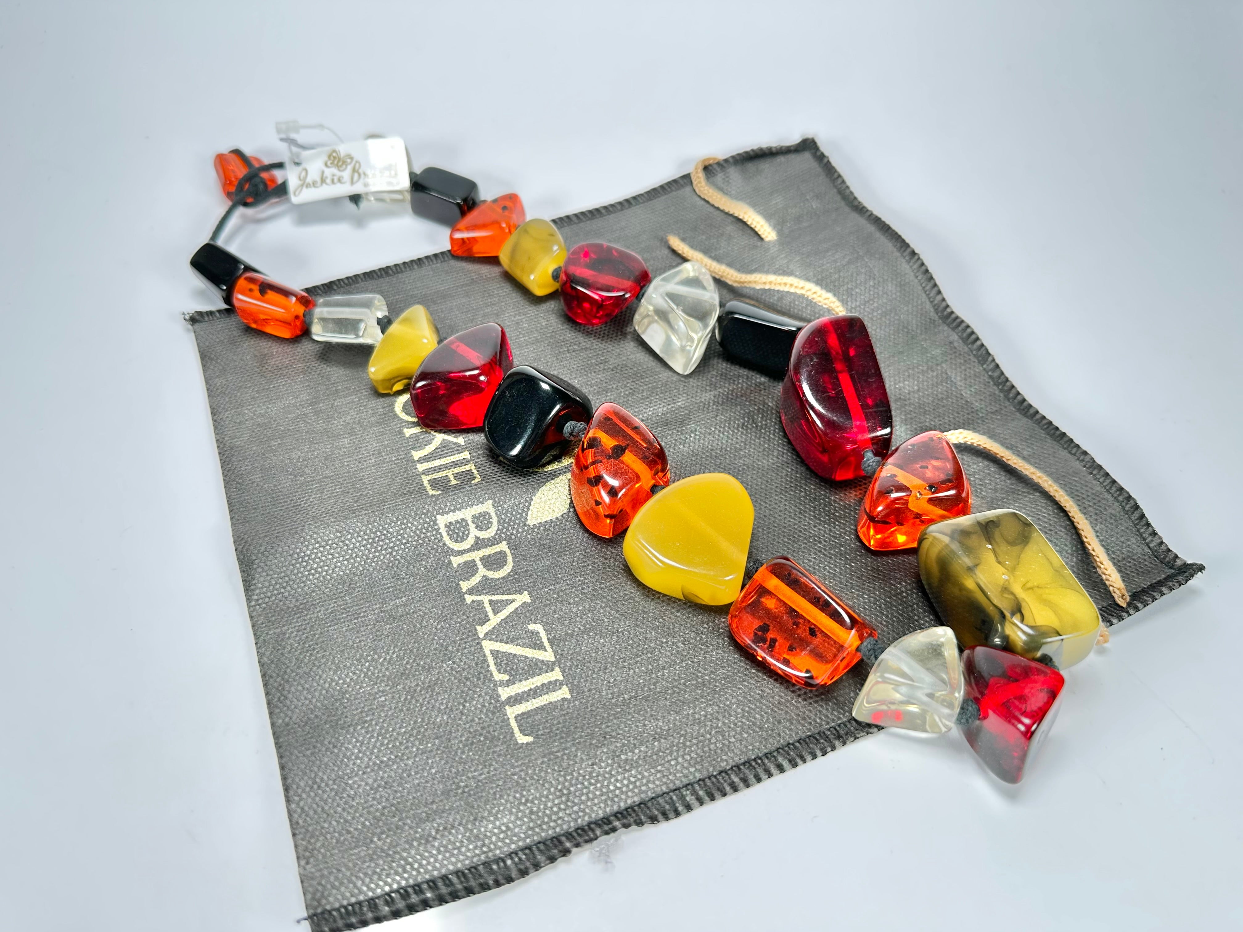Jackie Brazil "Nature" Large Stones Urban Mix Short 55cm Necklace ( N0378 )