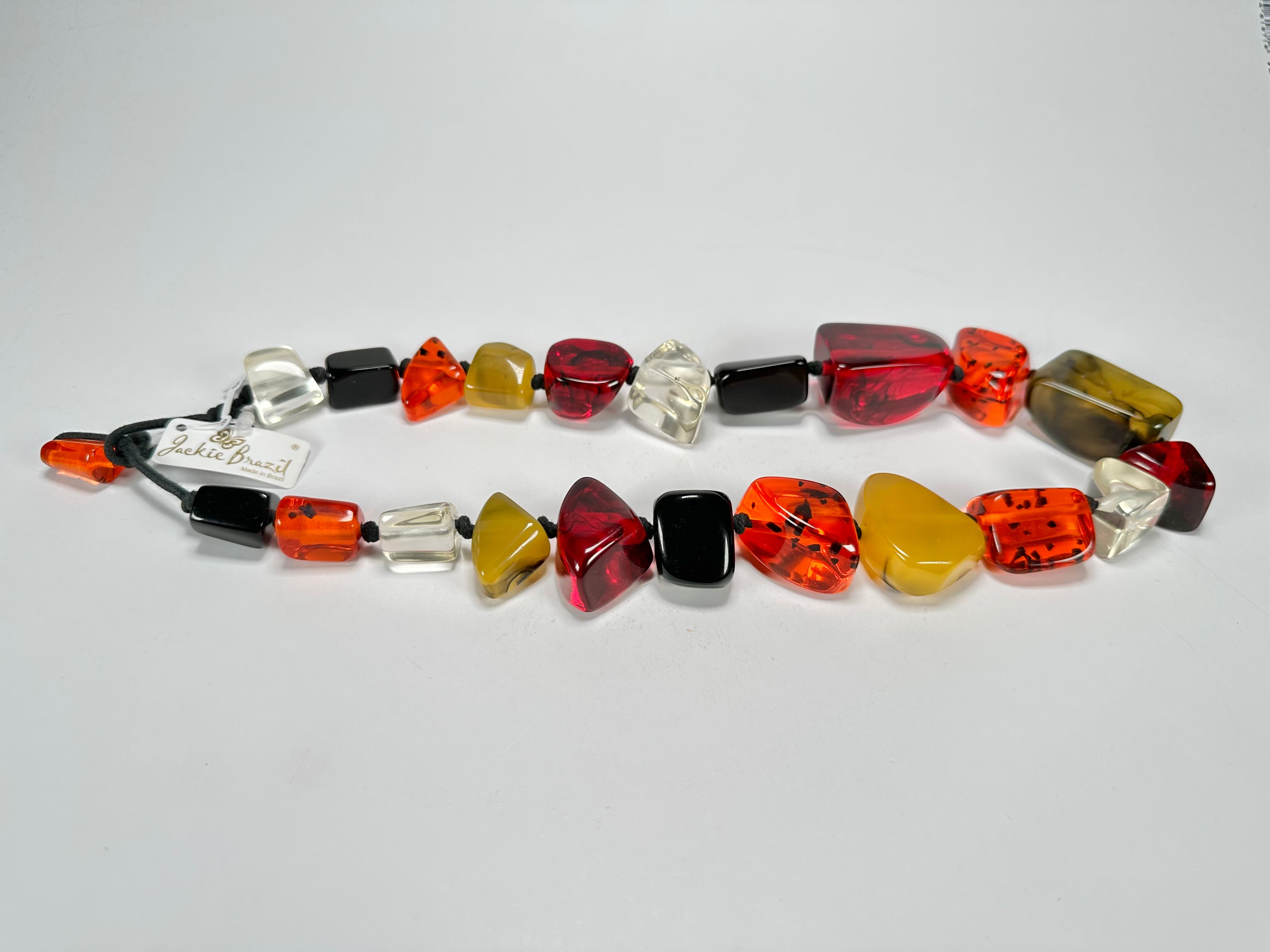 Jackie Brazil "Nature" Large Stones Urban Mix Short 55cm Necklace ( N0378 )