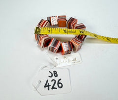 Jackie Brazil "POP" Liquorice Orange Mix Small Cubes Bracelet ( B0224 )