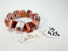 Jackie Brazil "POP" Liquorice Orange Mix Small Cubes Bracelet ( B0224 )