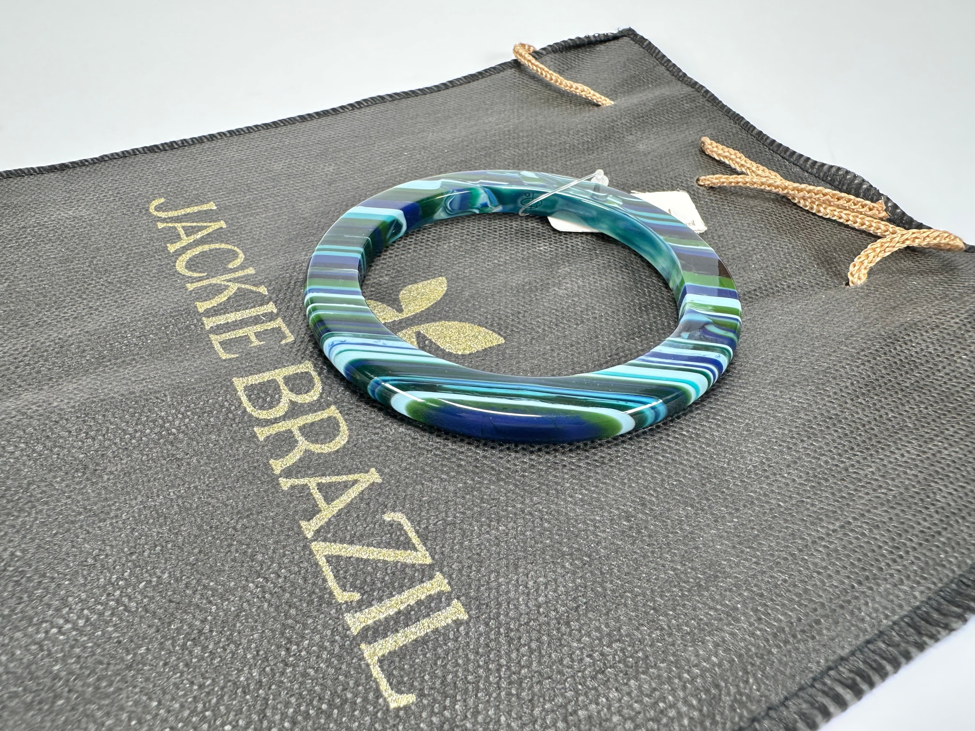 Jackie Brazil "Olympic Circles" Liquorice Allsorts Blue Mix 0.5cm Resin Bangle ( B2336 )
