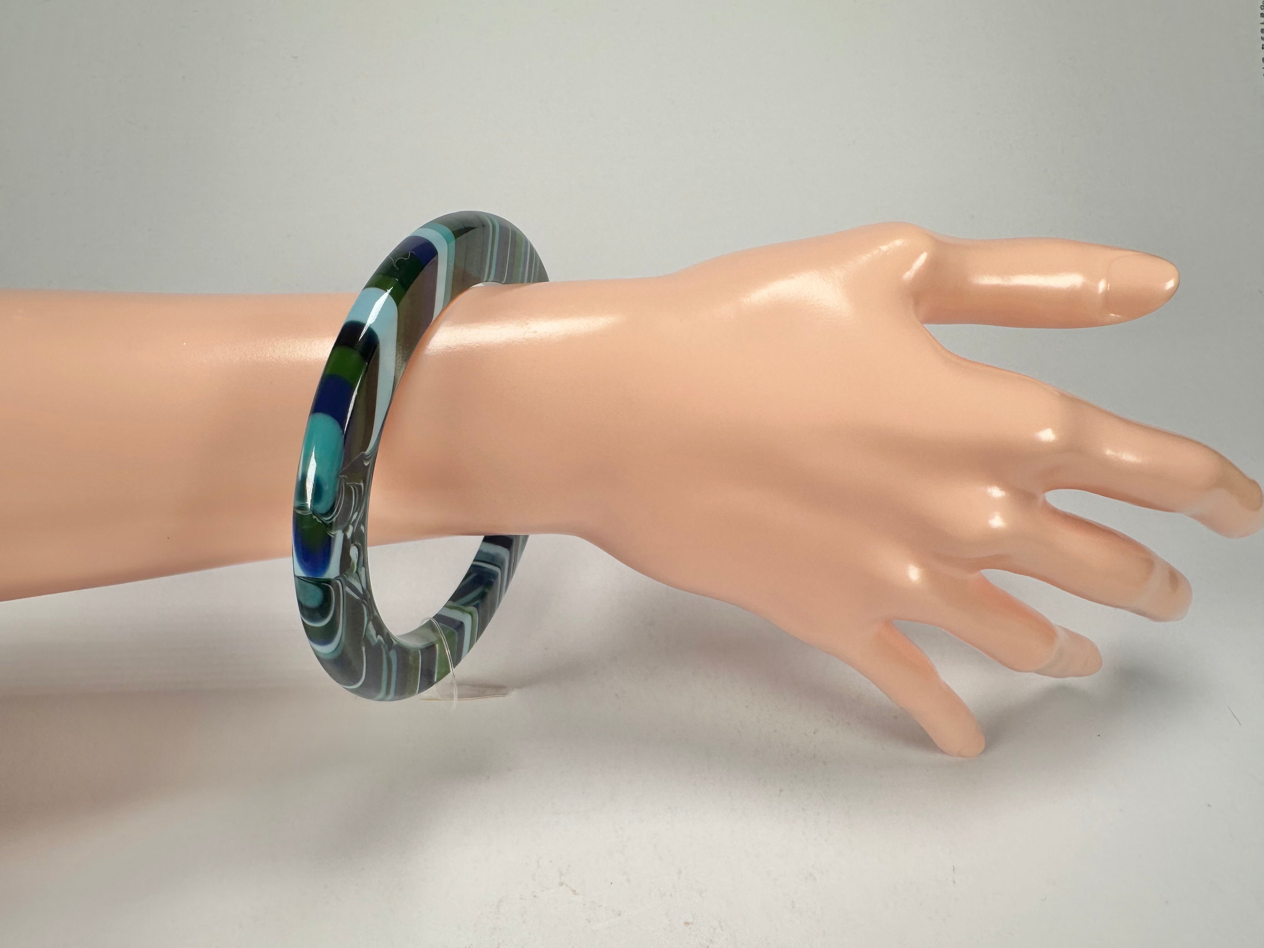 Jackie Brazil "Olympic Circles" Liquorice Allsorts Blue Mix 0.5cm Resin Bangle ( B2336 )