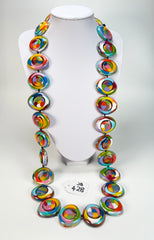 Jackie Brazil "Saturn" Kandinsky Disc & Cylinder Long 110cm Necklace ( N0067 )