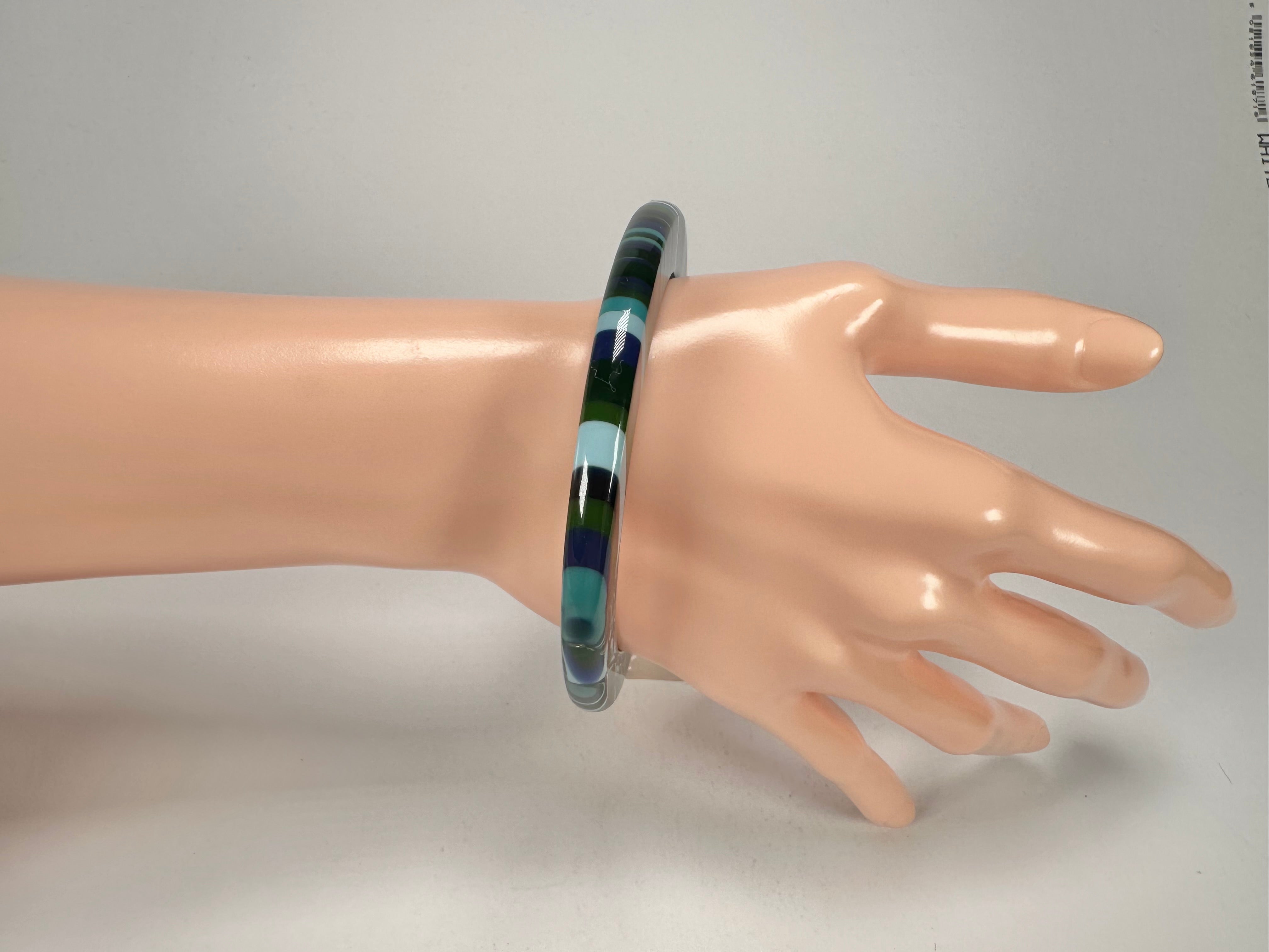 Jackie Brazil "Olympic Circles" Liquorice Allsorts Blue Mix 0.5cm Resin Bangle ( B2336 )