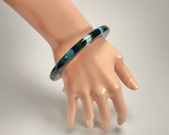 Jackie Brazil "Olympic Circles" Liquorice Allsorts Blue Mix 0.5cm Resin Bangle ( B2336 )