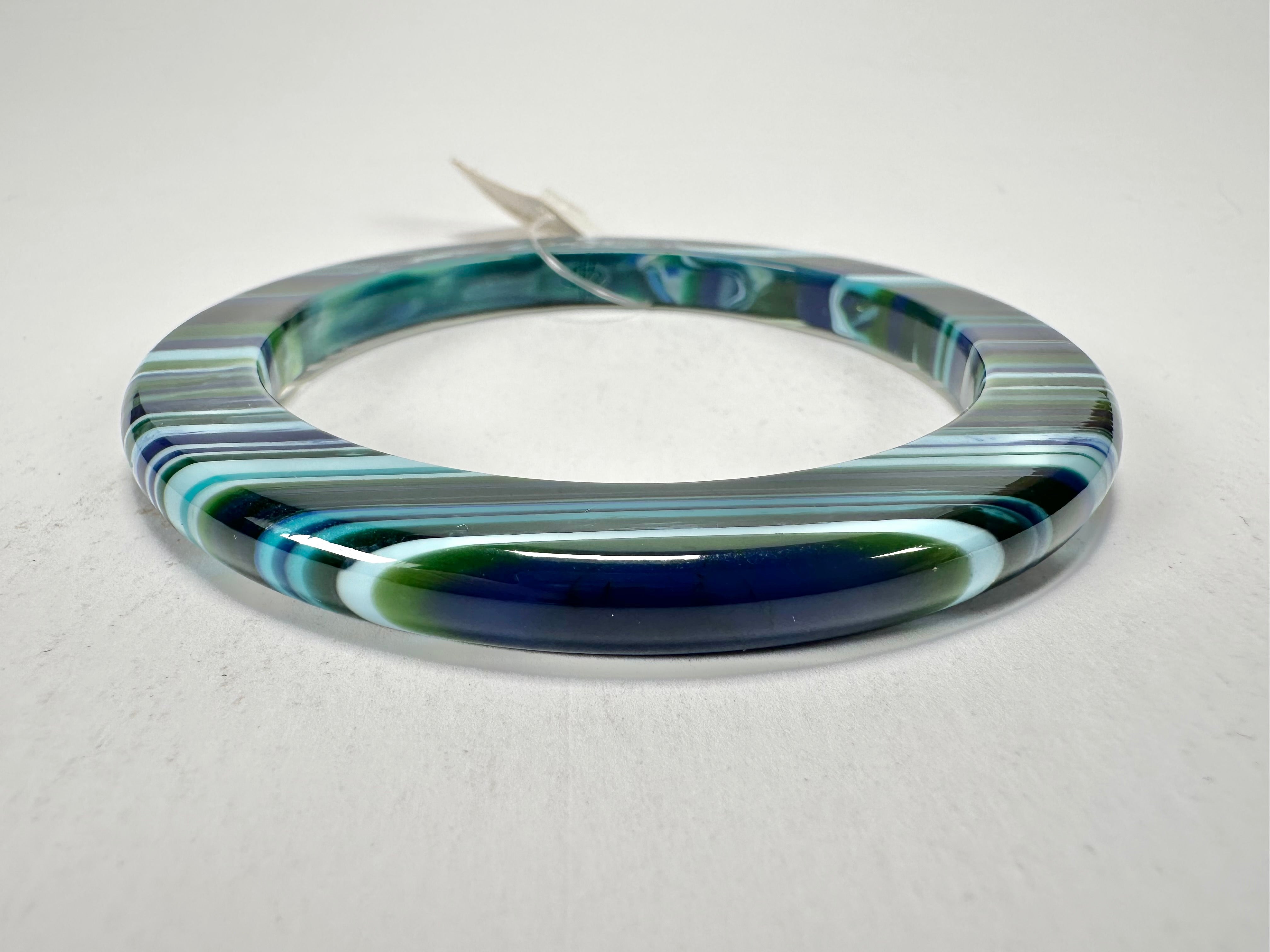 Jackie Brazil "Olympic Circles" Liquorice Allsorts Blue Mix 0.5cm Resin Bangle ( B2336 )