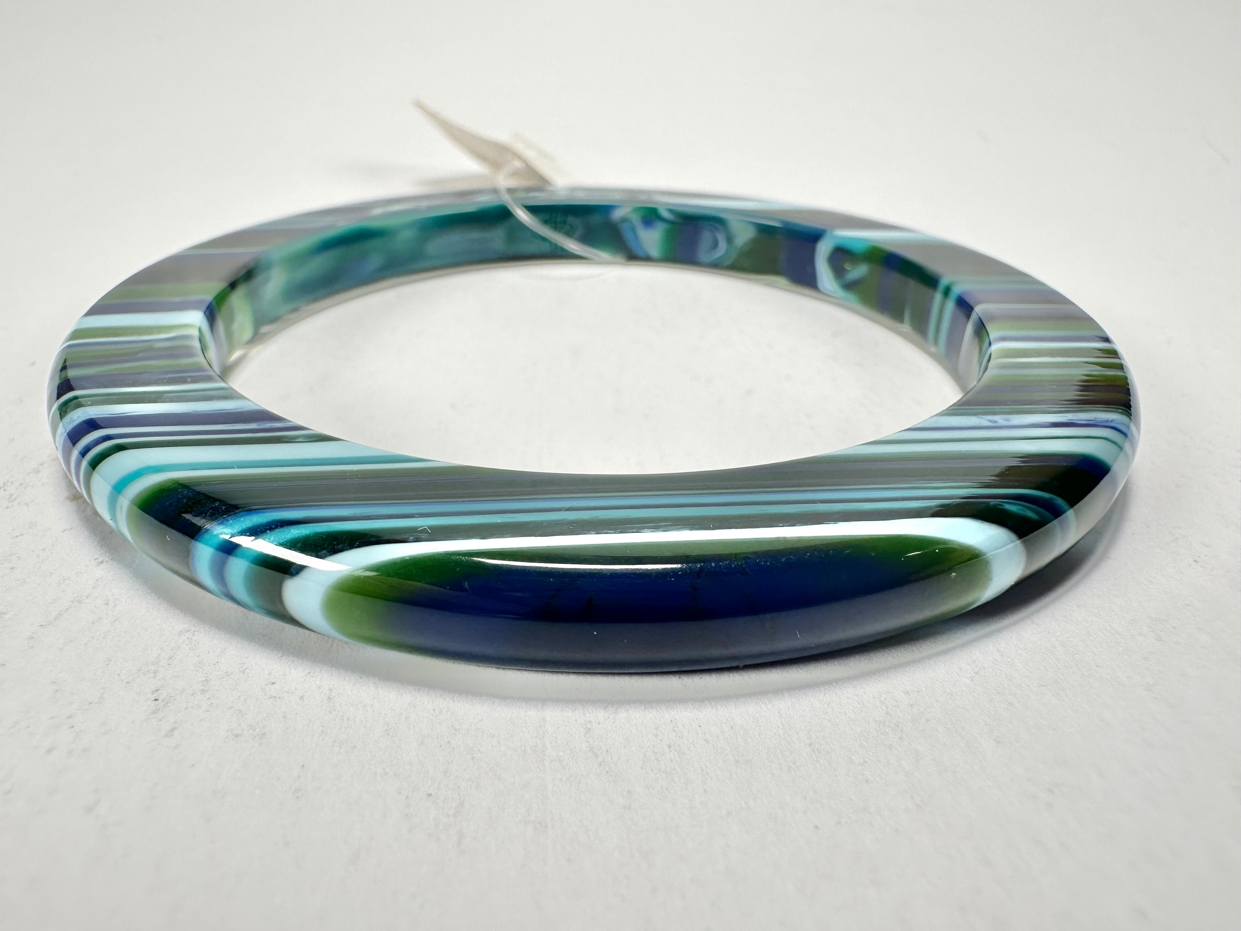 Jackie Brazil "Olympic Circles" Liquorice Allsorts Blue Mix 0.5cm Resin Bangle ( B2336 )