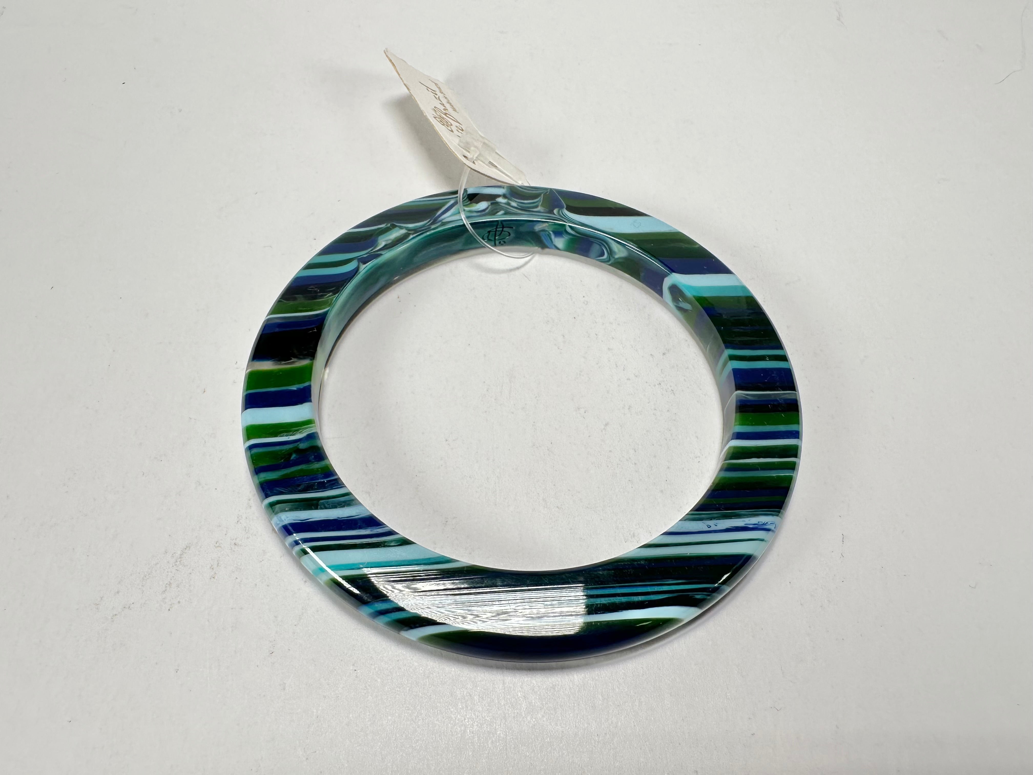 Jackie Brazil "Olympic Circles" Liquorice Allsorts Blue Mix 0.5cm Resin Bangle ( B2336 )