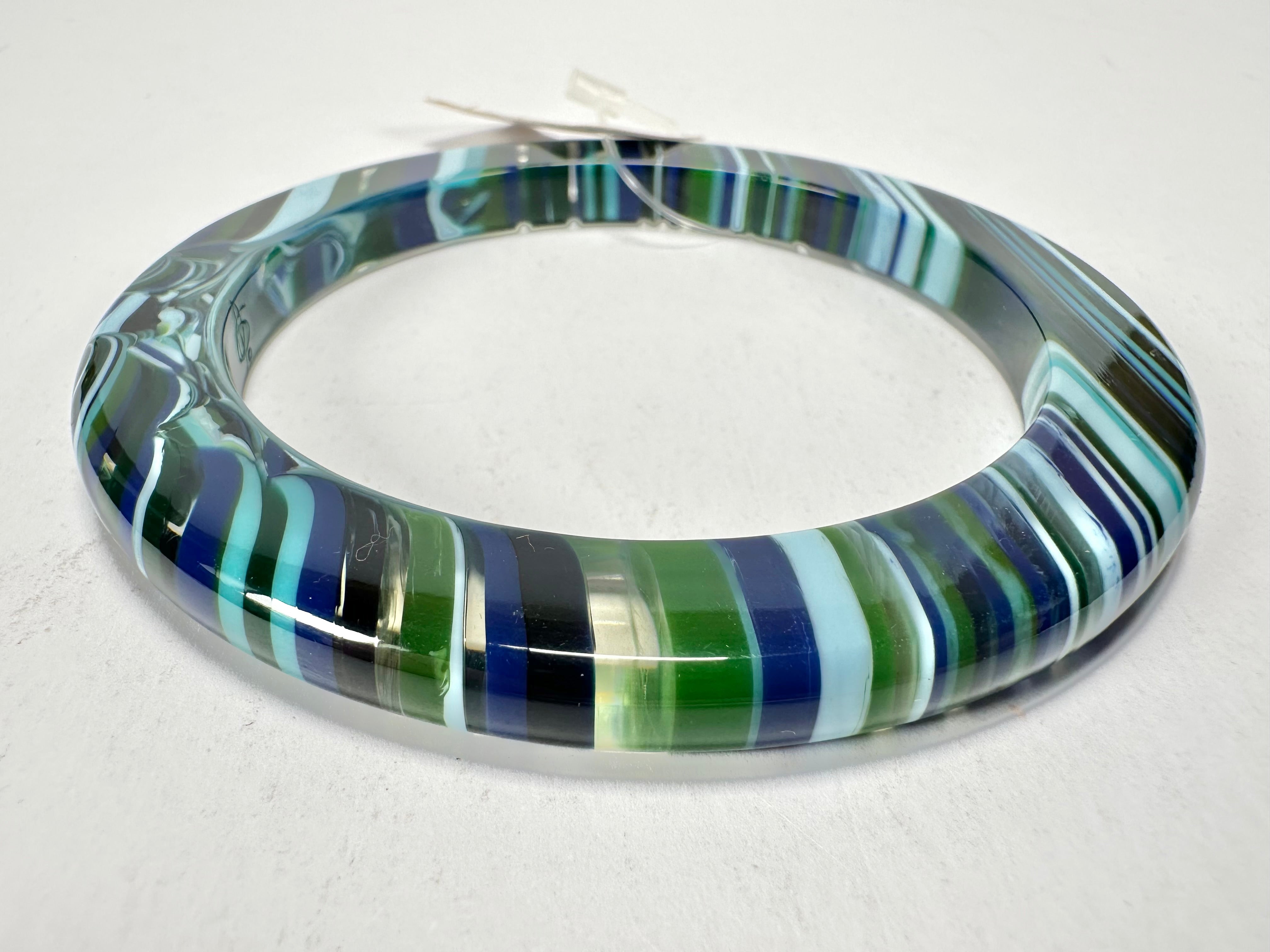 Jackie Brazil "Olympic Circles" Liquorice Allsorts Blue Mix 0.5cm Resin Bangle ( B2336 )