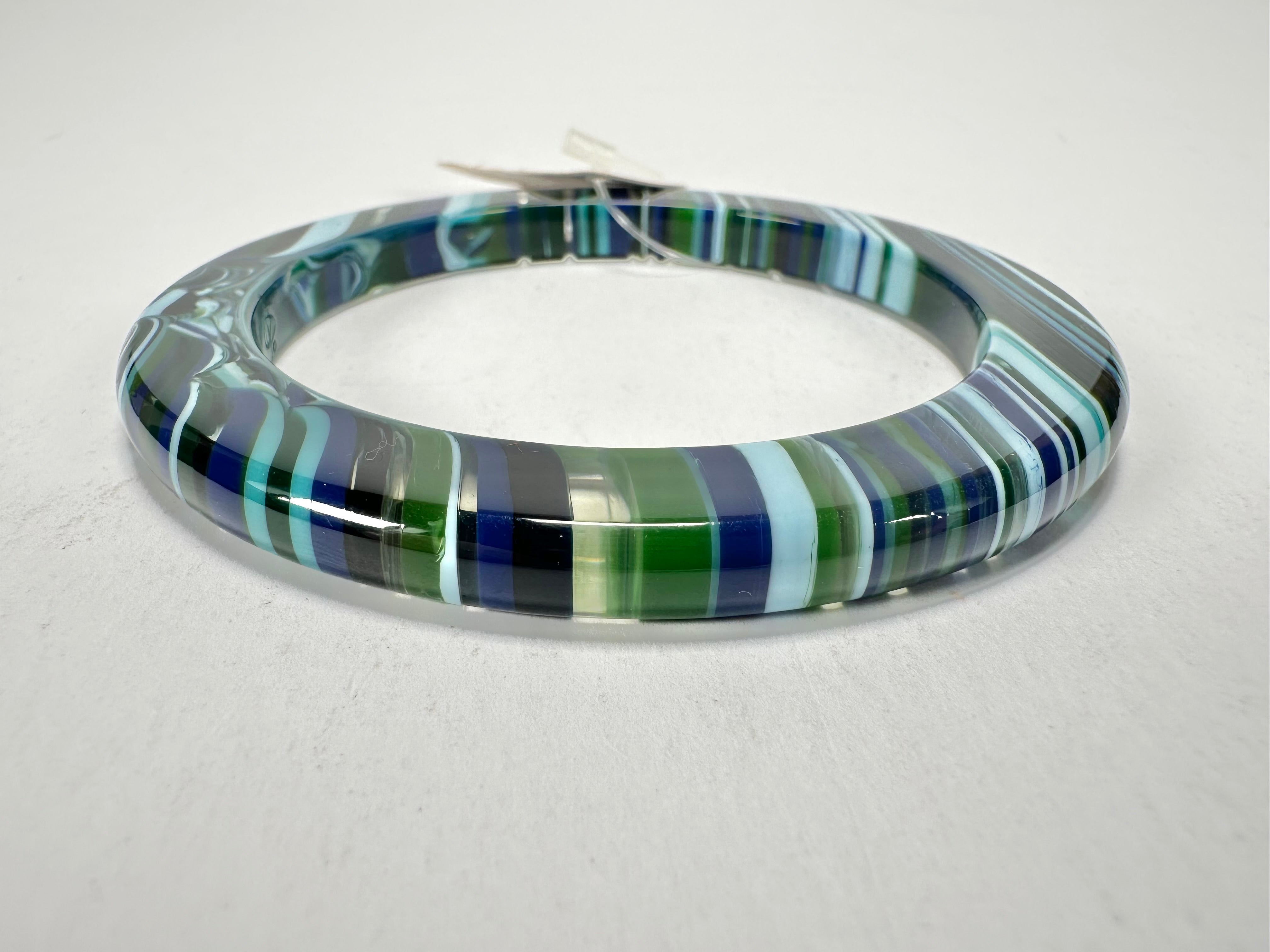 Jackie Brazil "Olympic Circles" Liquorice Allsorts Blue Mix 0.5cm Resin Bangle ( B2336 )