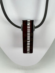 Jackie Brazil "Bar Code" Small Liquorice Pendant On Cord Resin Necklace ( N2214 )