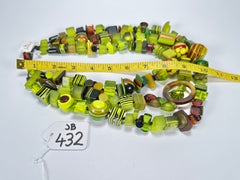 Jackie Brazil "Indiana" 3 Strand Multi-Bead Green Resin Necklace ( N0043 )