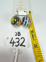 Jackie Brazil "Cat Eyes" Liquorice Balls Mix Colours Short Resin Earrings ( E0960 )