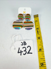 Jackie Brazil "Duo Stud" Liquorice Mix Colours Disk On Pin Resin Earrings ( E0520 )