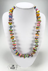 Jackie Brazil "Camille" Liquorice Stripes x Kandinsky Small Stones 70cm Necklace ( N0075 )