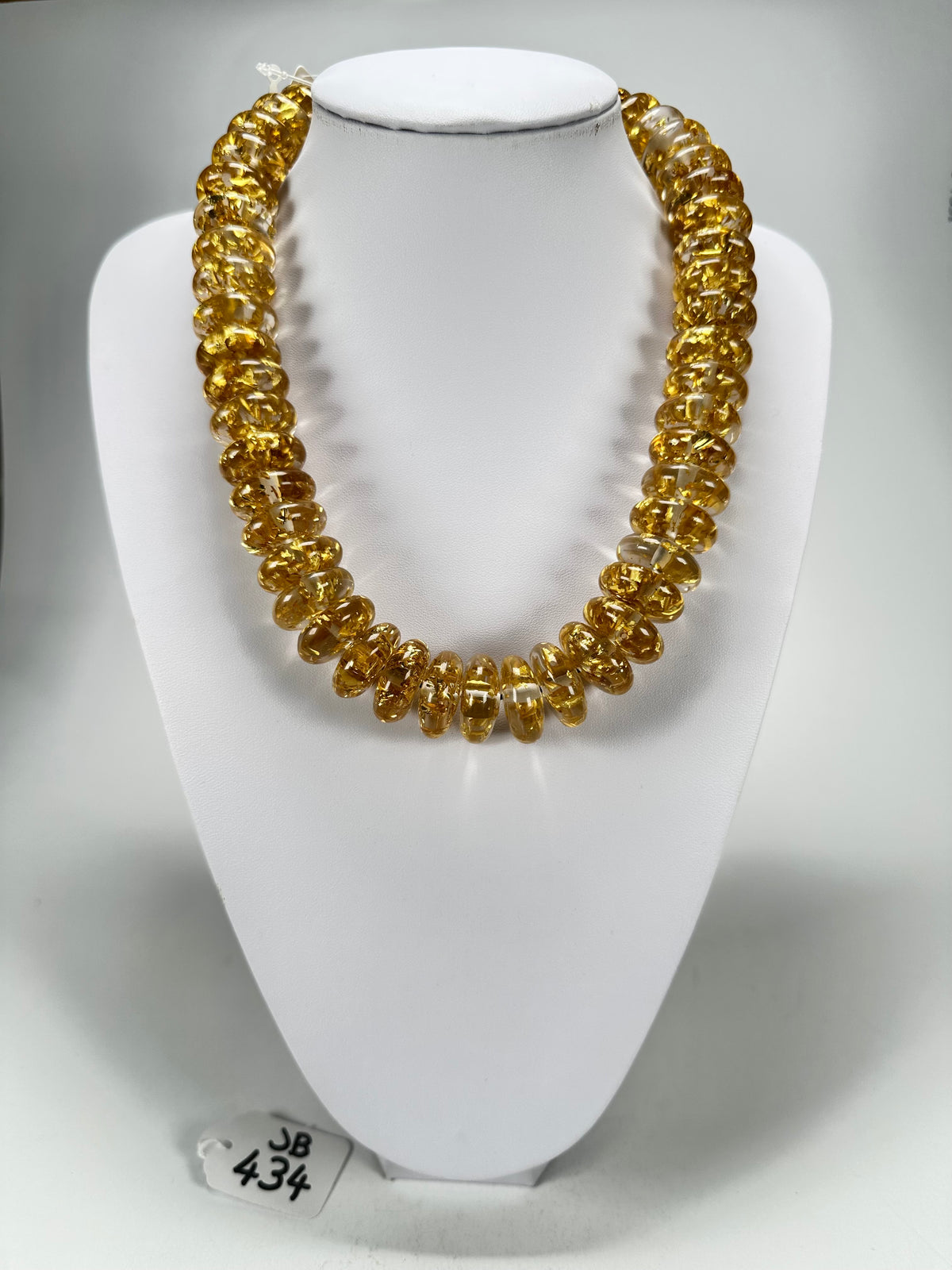 Jackie Brazil "Ana" Gold Flakes Resin Wheels 50cm Necklace ( N0042 )