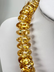 Jackie Brazil "Ana" Gold Flakes Resin Wheels 50cm Necklace ( N0042 )