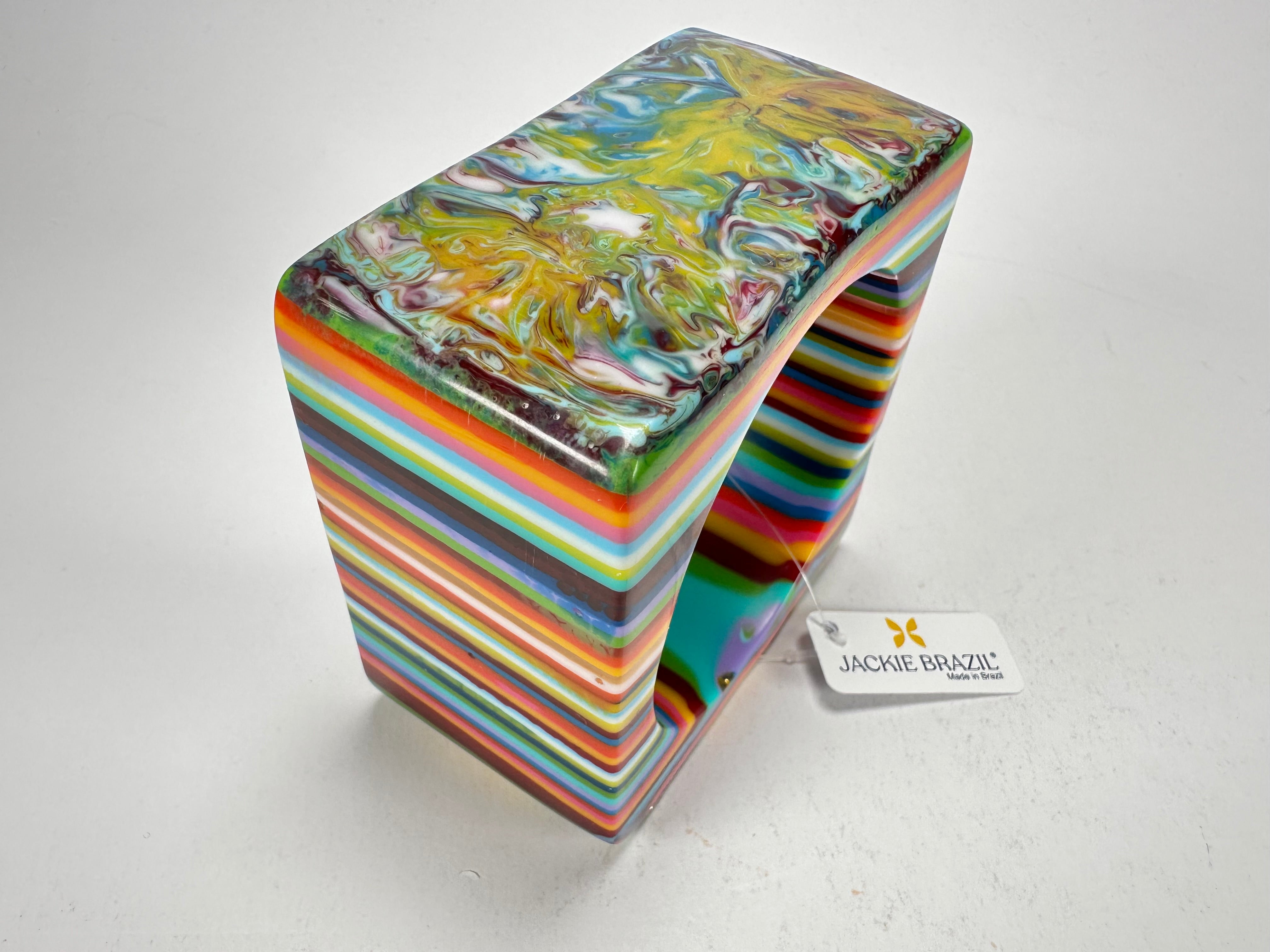 Jackie Brazil "Solid Square" Mix Stripes x Kandinsky 5cm Bangle ( B2100 )