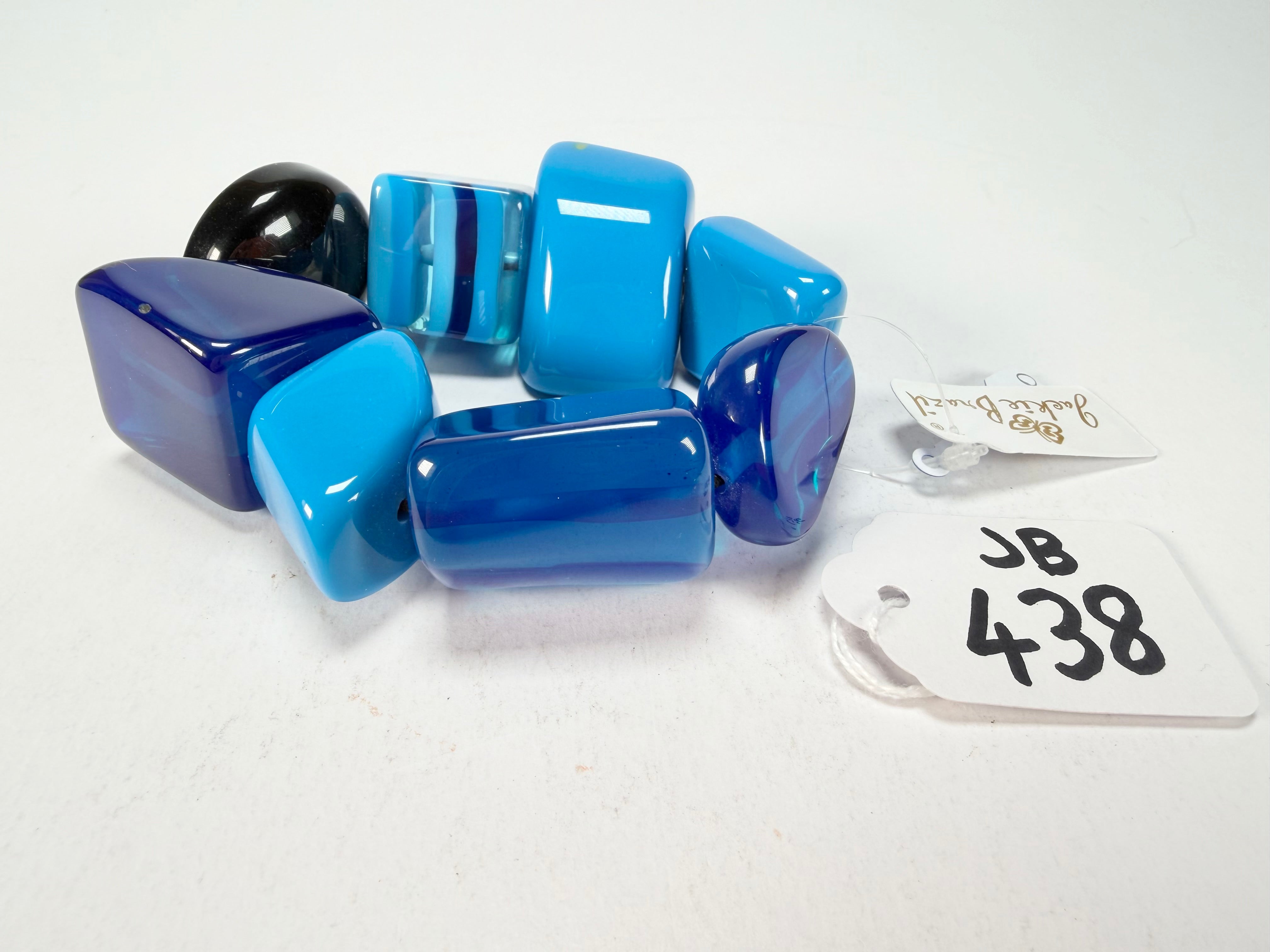 Jackie Brazil "Indiana" Light Blue Mix Multi Bead Resin Bracelet ( B0210 )