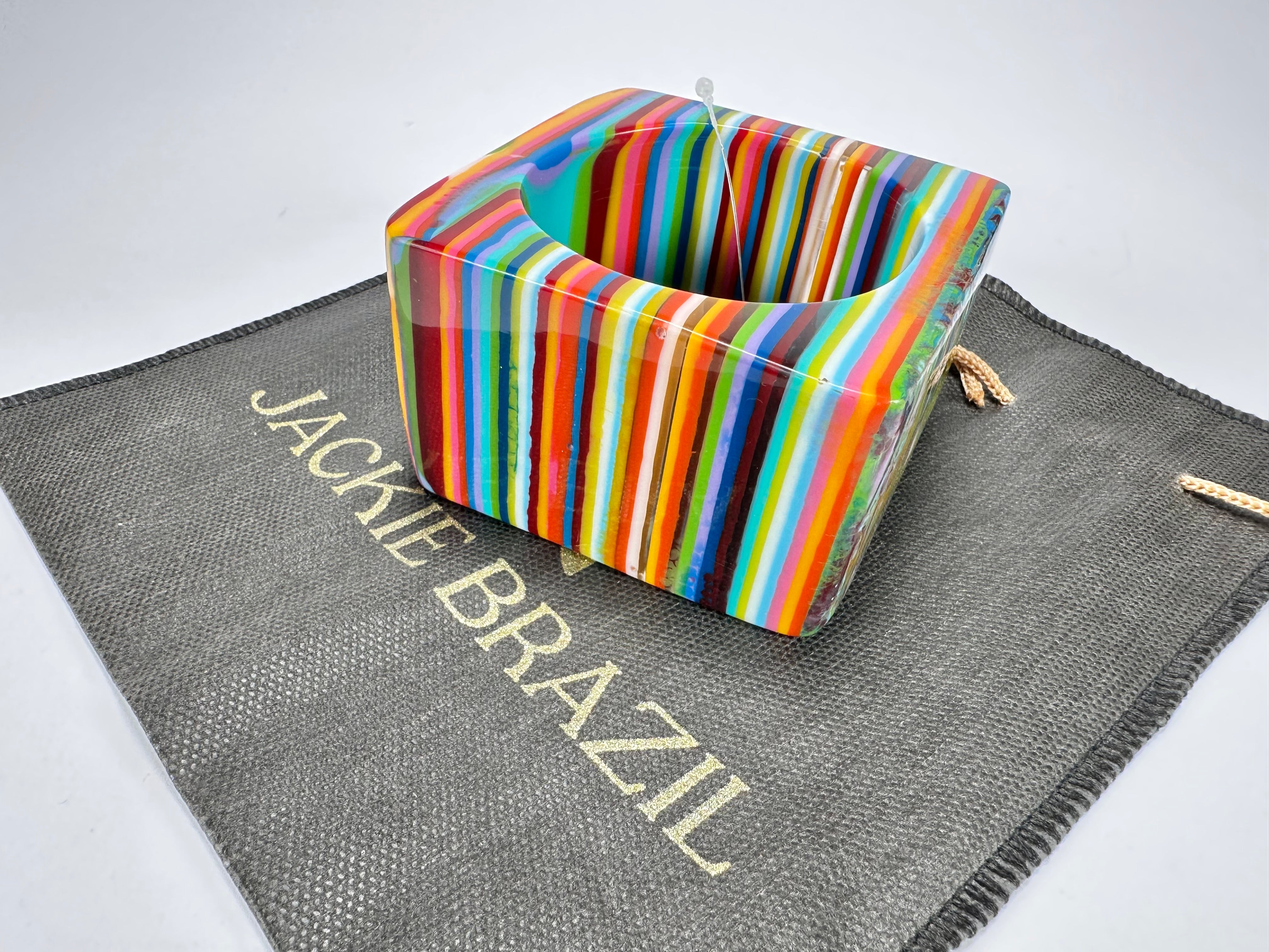 Jackie Brazil "Solid Square" Mix Stripes x Kandinsky 5cm Bangle ( B2100 )