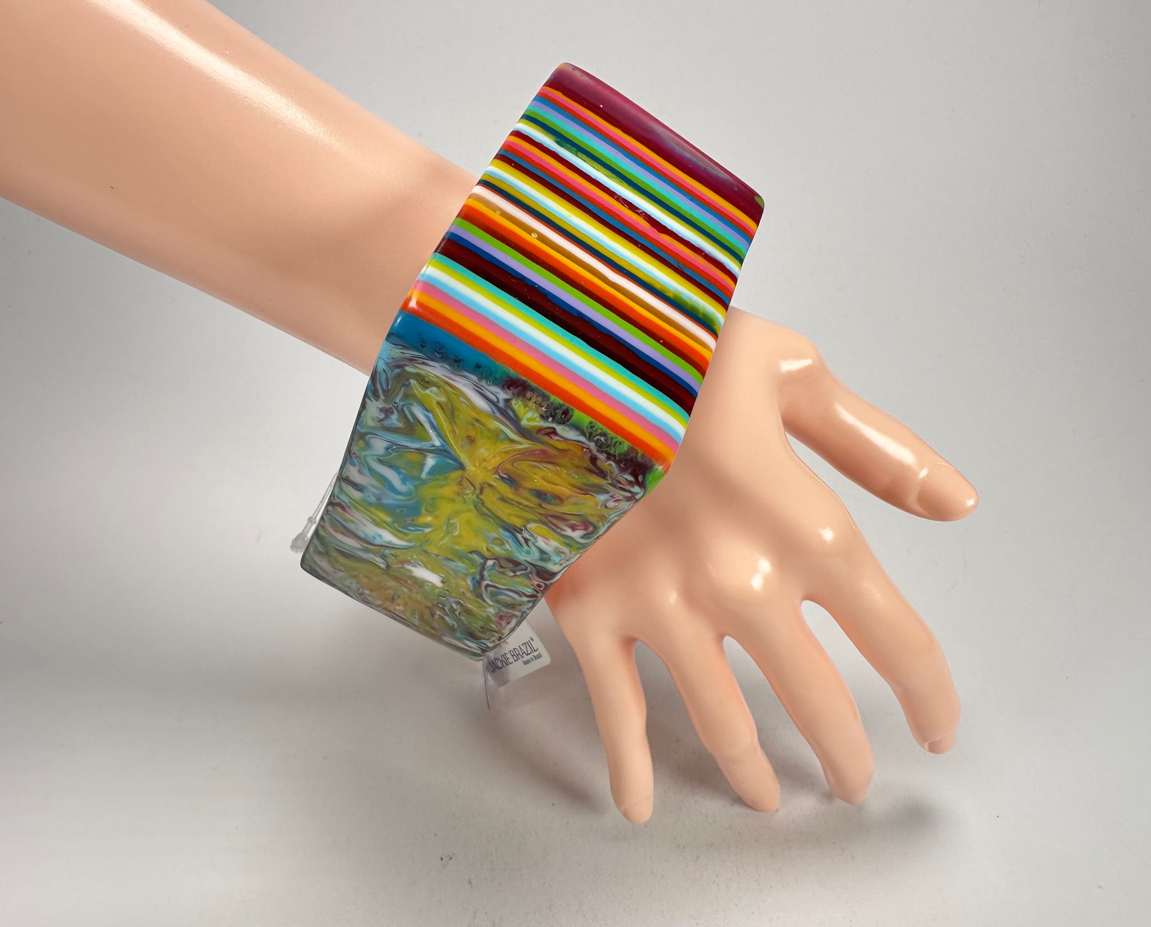 Jackie Brazil "Solid Square" Mix Stripes x Kandinsky 5cm Bangle ( B2100 )