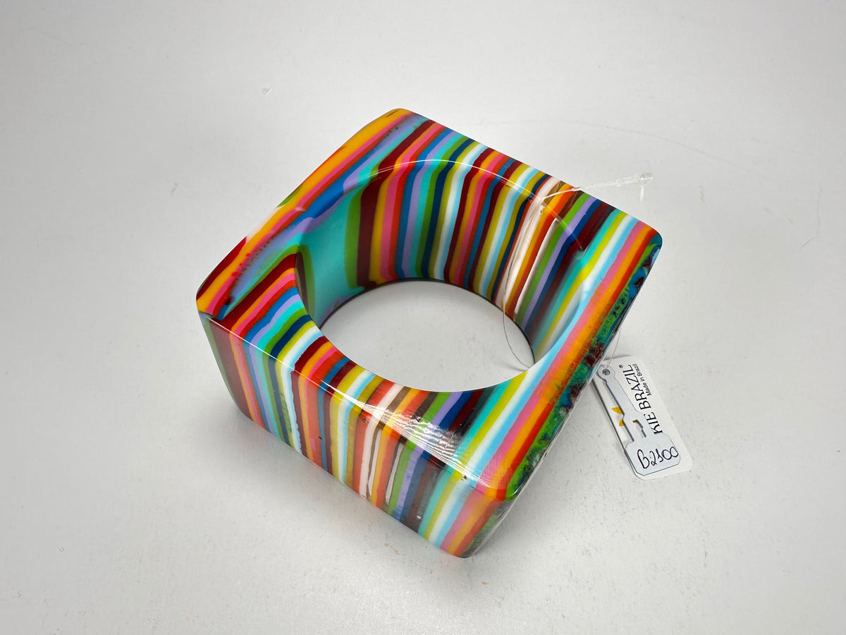 Jackie Brazil "Solid Square" Mix Stripes x Kandinsky 5cm Bangle ( B2100 )