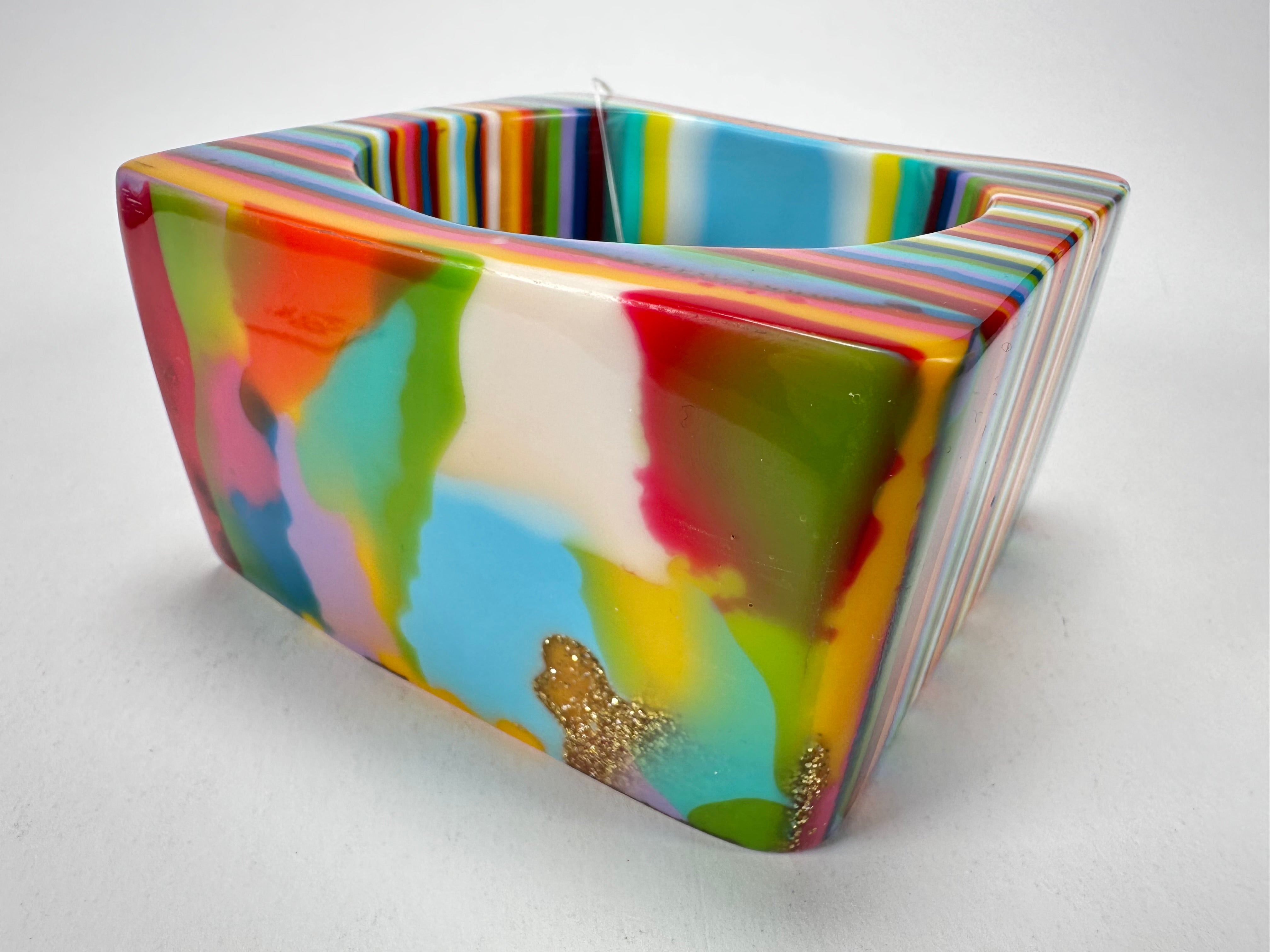 Jackie Brazil "Solid Square" Mix Stripes x Kandinsky 5cm Bangle ( B2100 )