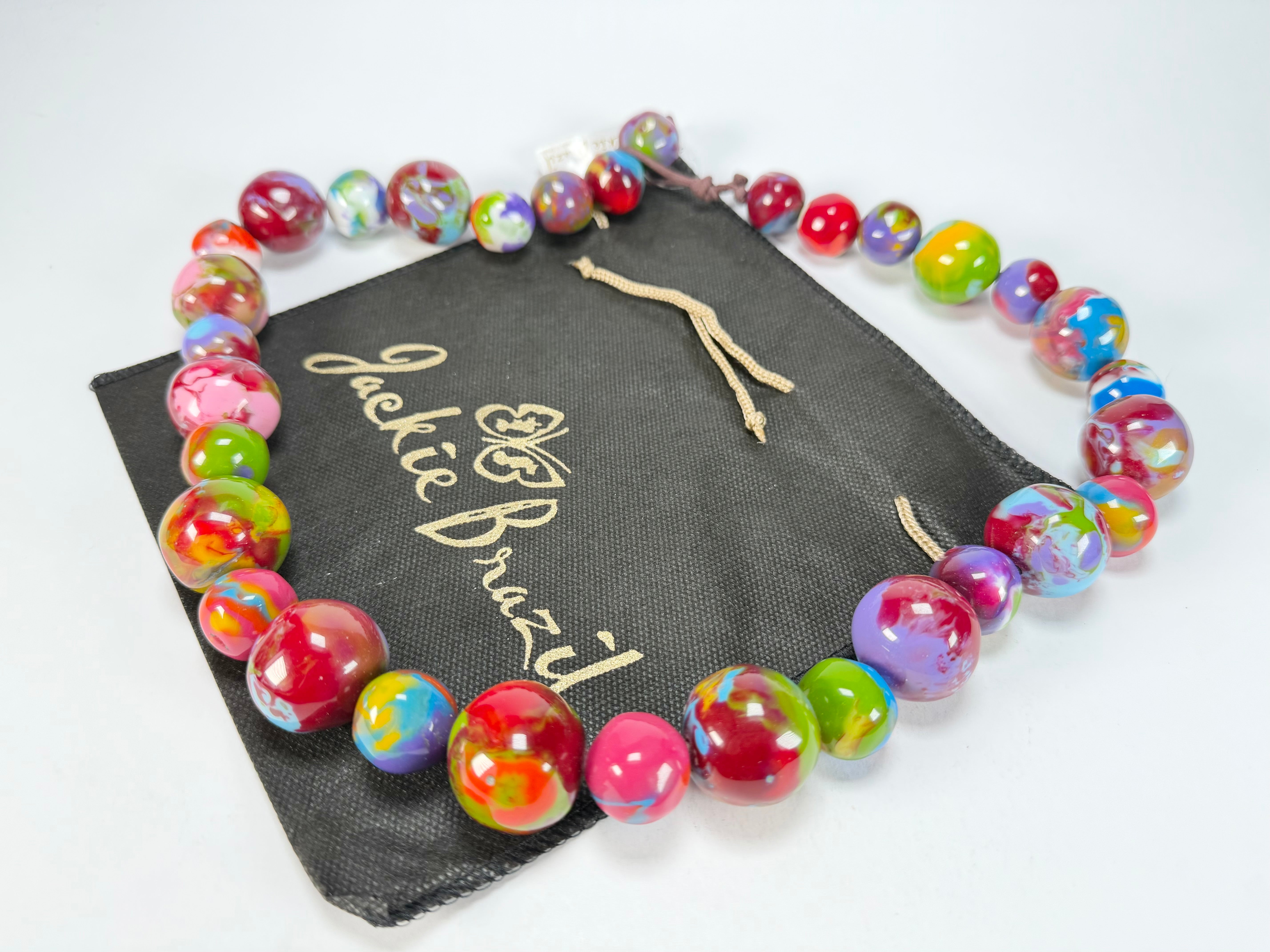 Jackie Brazil "Large Spheres" Kandinsky Long Abstract Necklace 75cm ( N2694 )