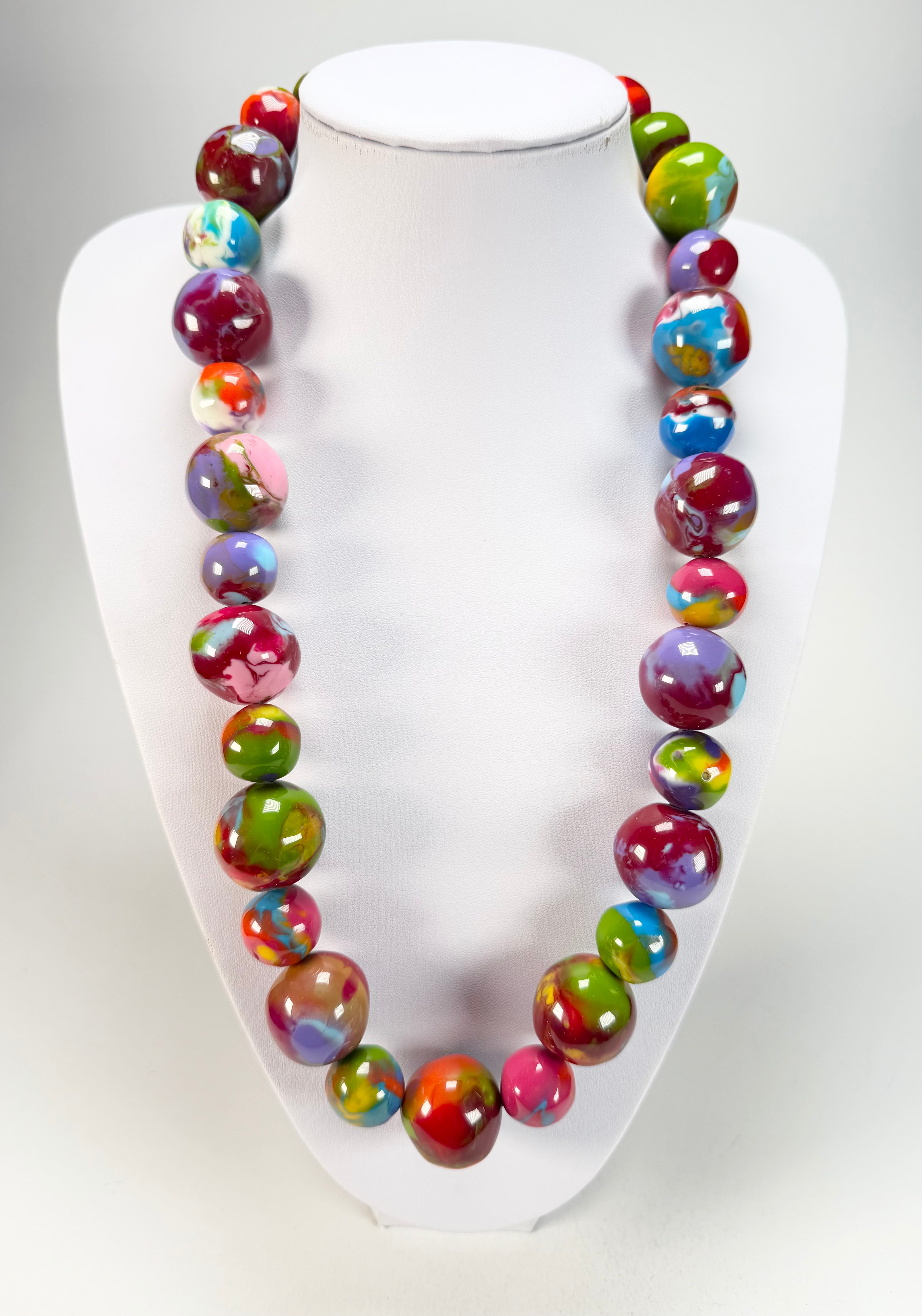 Jackie Brazil "Large Spheres" Kandinsky Long Abstract Necklace 75cm ( N2694 )