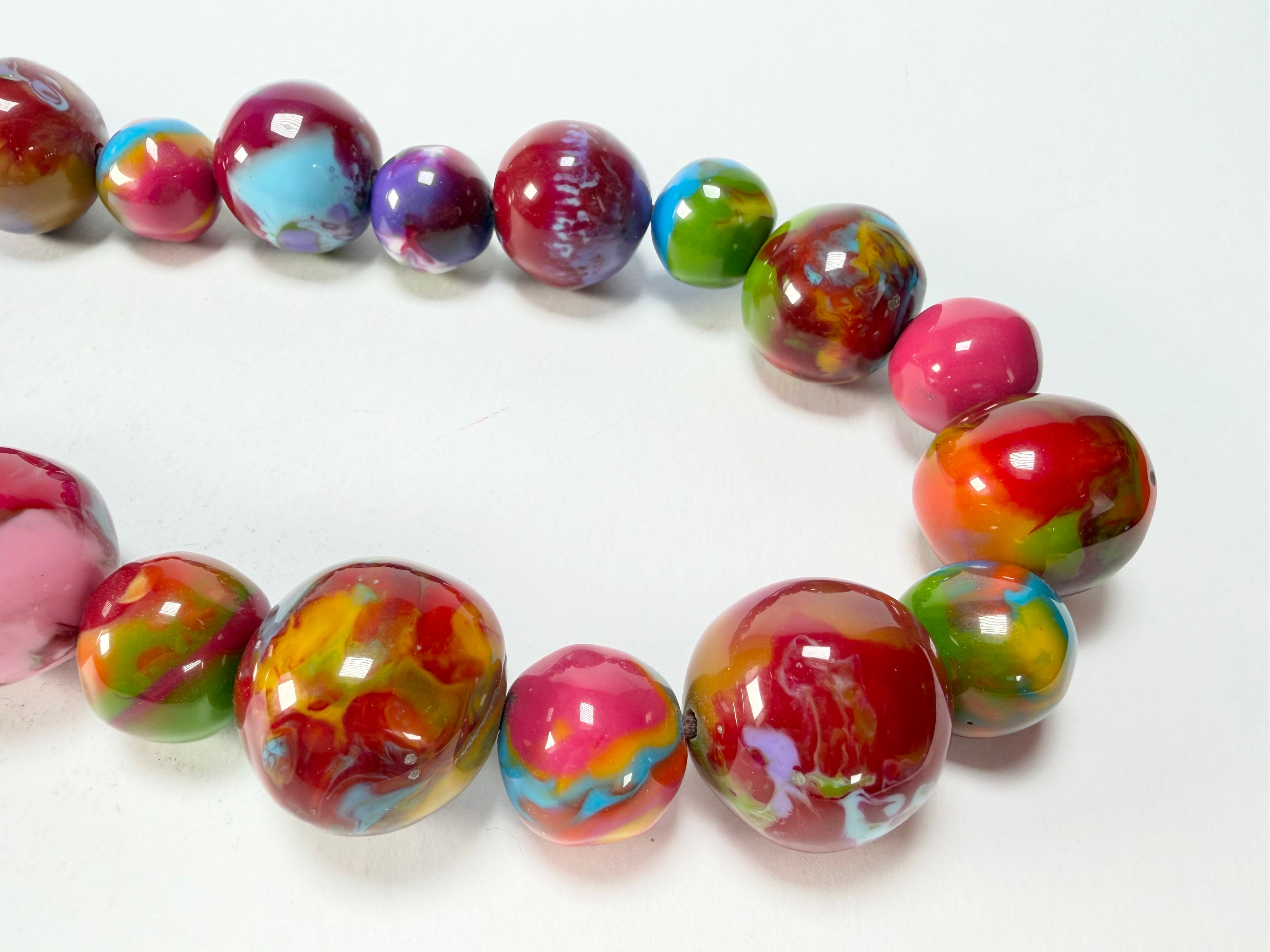 Jackie Brazil "Large Spheres" Kandinsky Long Abstract Necklace 75cm ( N2694 )