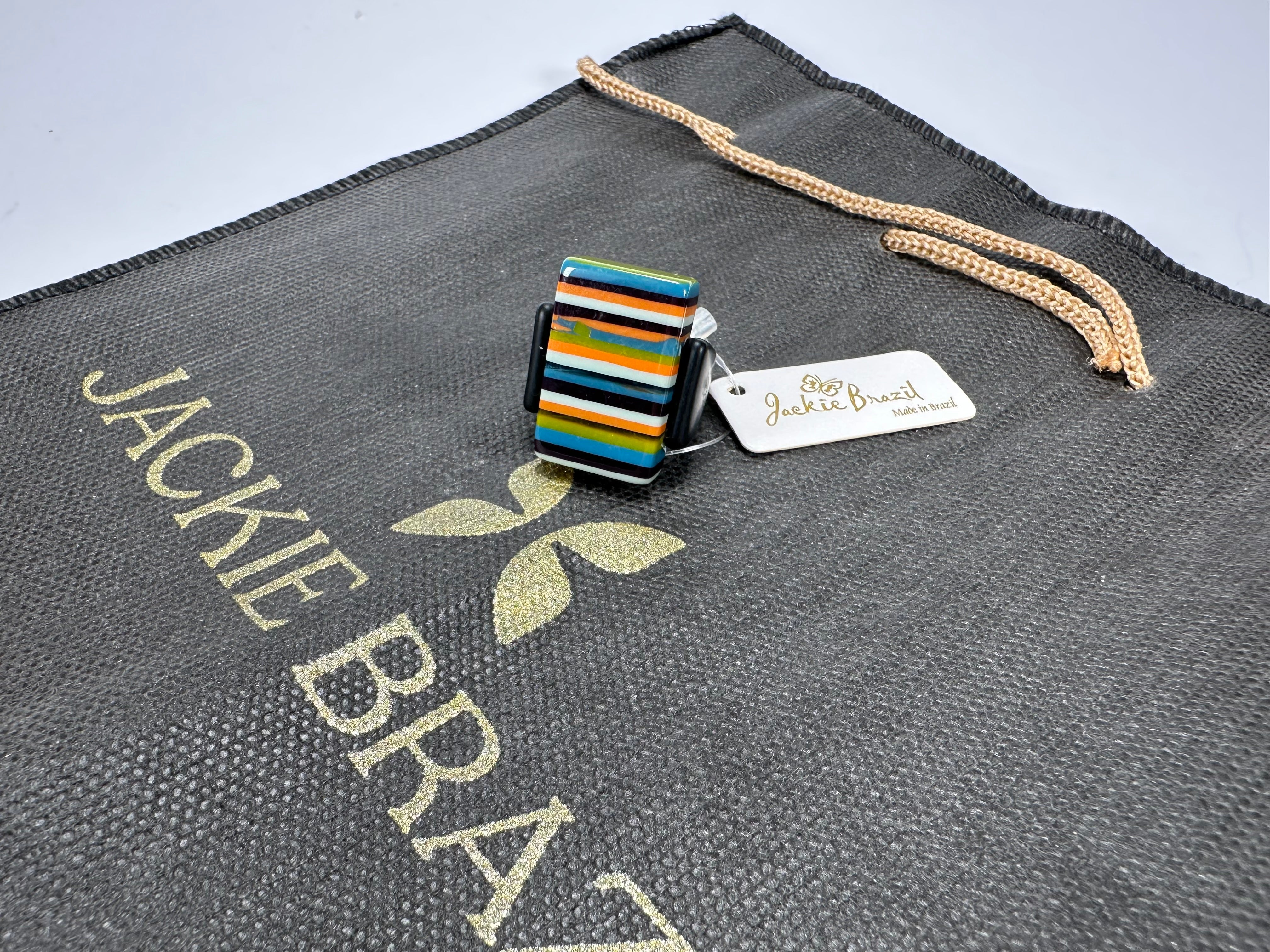 Jackie Brazil "Toppa" Liquorice Winter Mix Resin Ring ( R0152 ) UK P  / USA 8