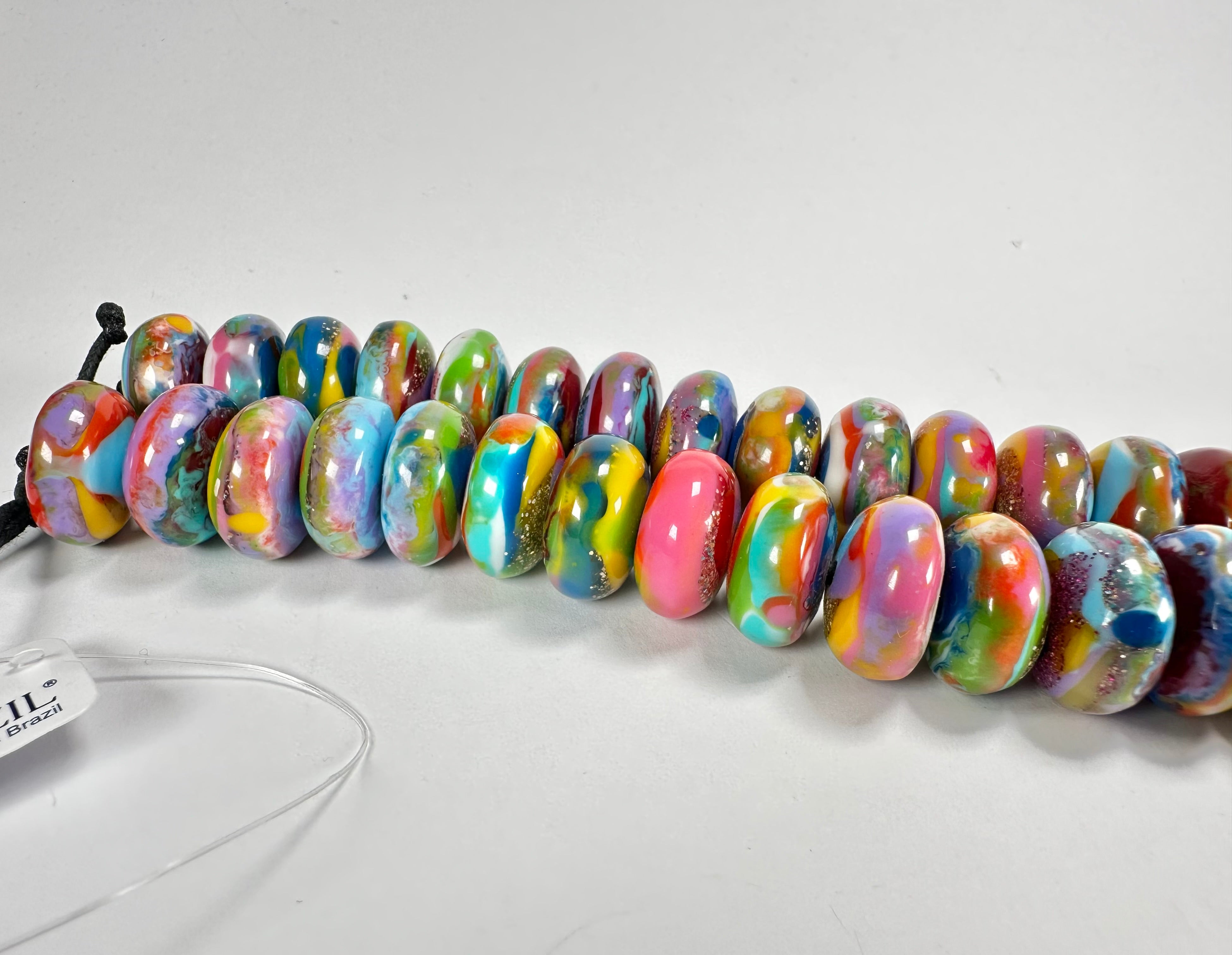 Jackie Brazil "Bela" Kandinsky Resin Mini Wheels 110cm Necklace ( N0048 )