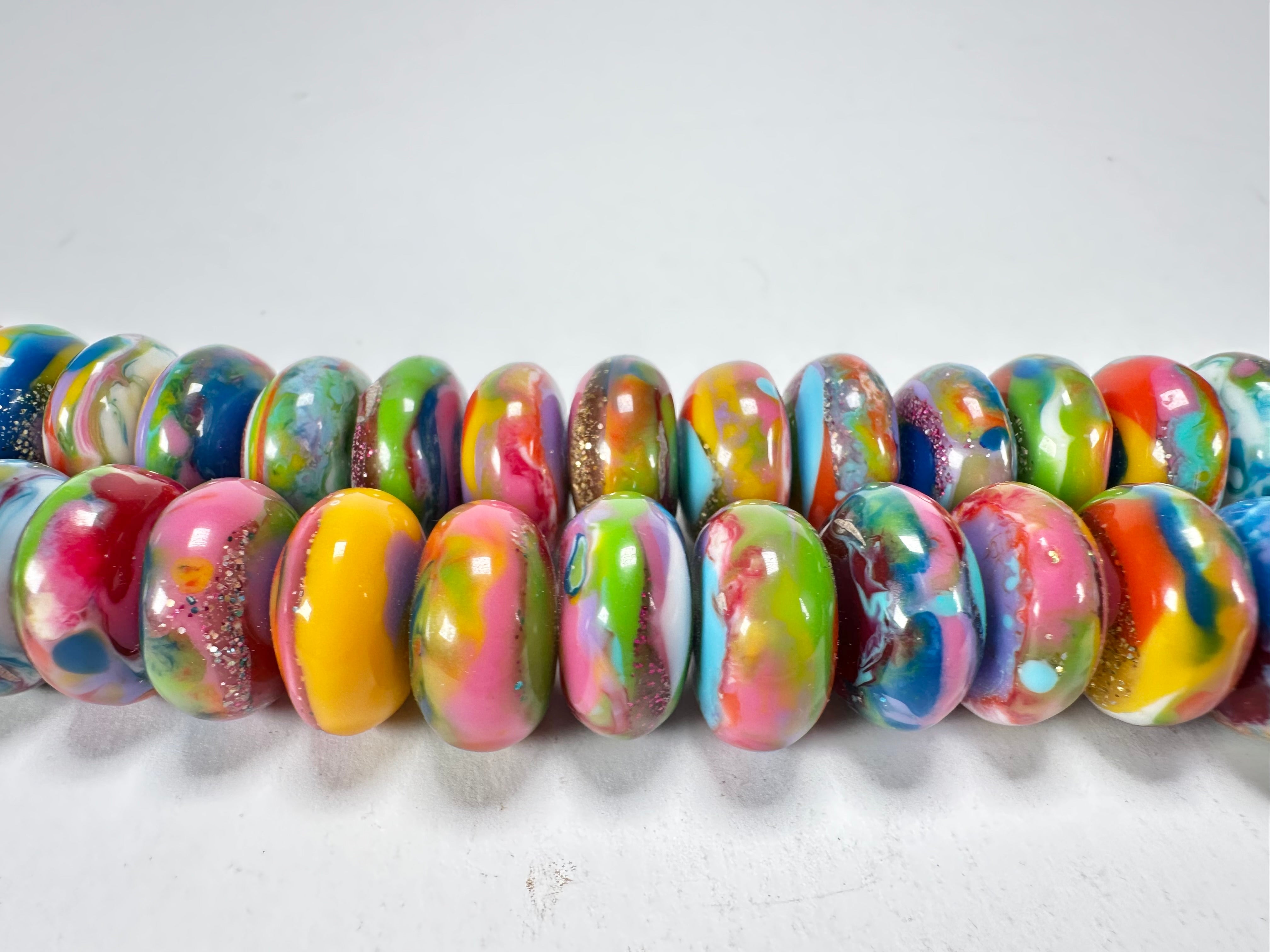 Jackie Brazil "Bela" Kandinsky Resin Mini Wheels 110cm Necklace ( N0048 )