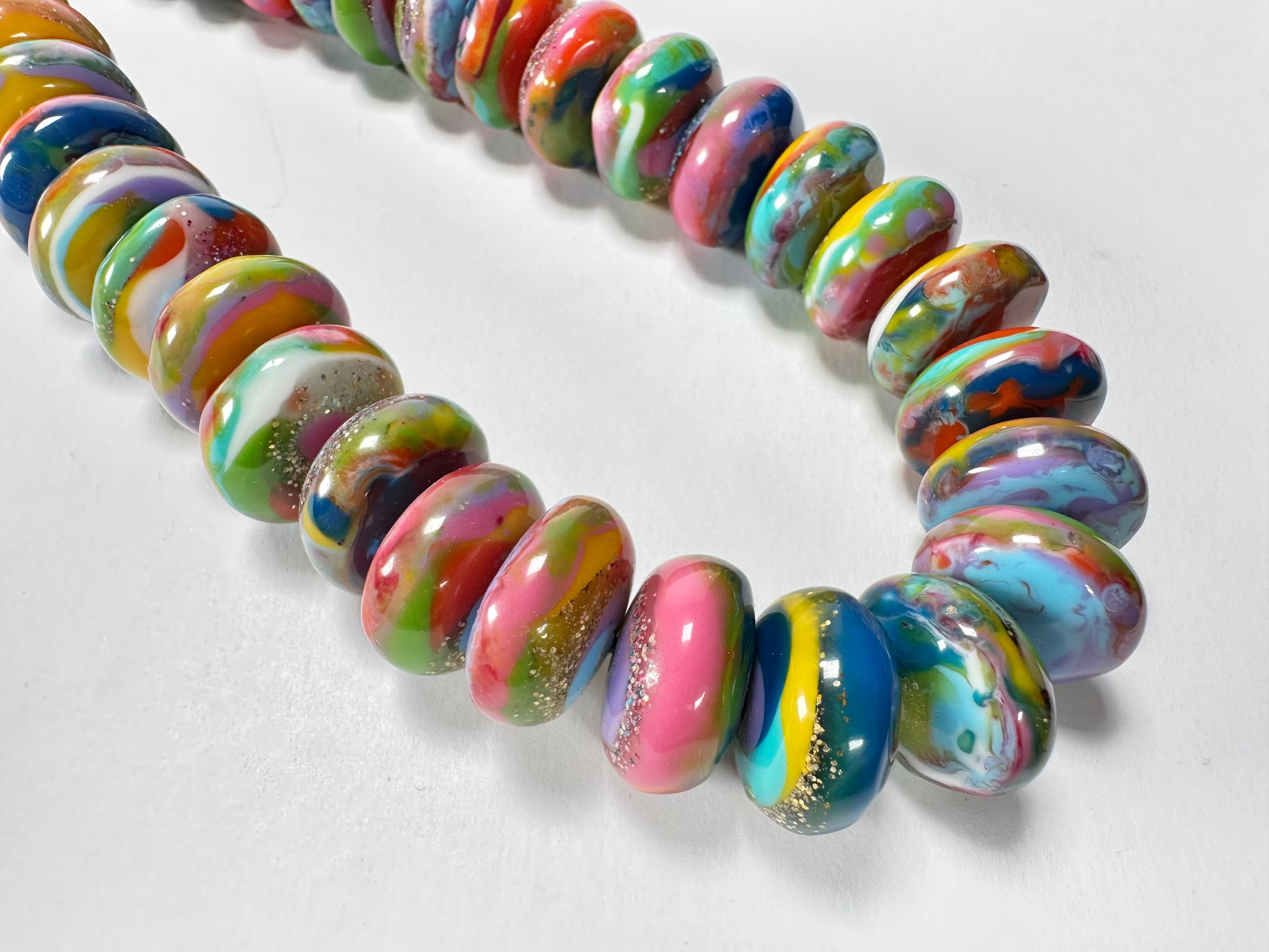Jackie Brazil "Bela" Kandinsky Resin Mini Wheels 110cm Necklace ( N0048 )