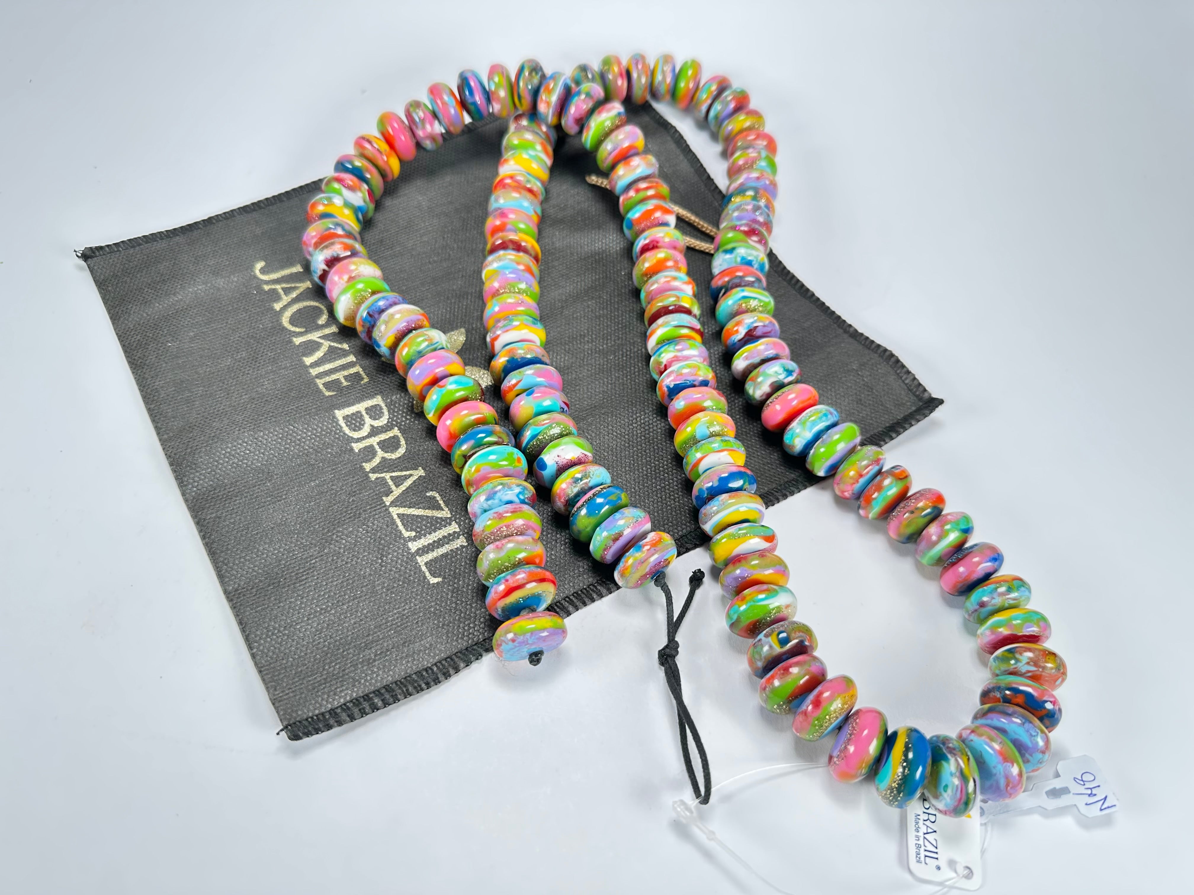 Jackie Brazil "Bela" Kandinsky Resin Mini Wheels 110cm Necklace ( N0048 )