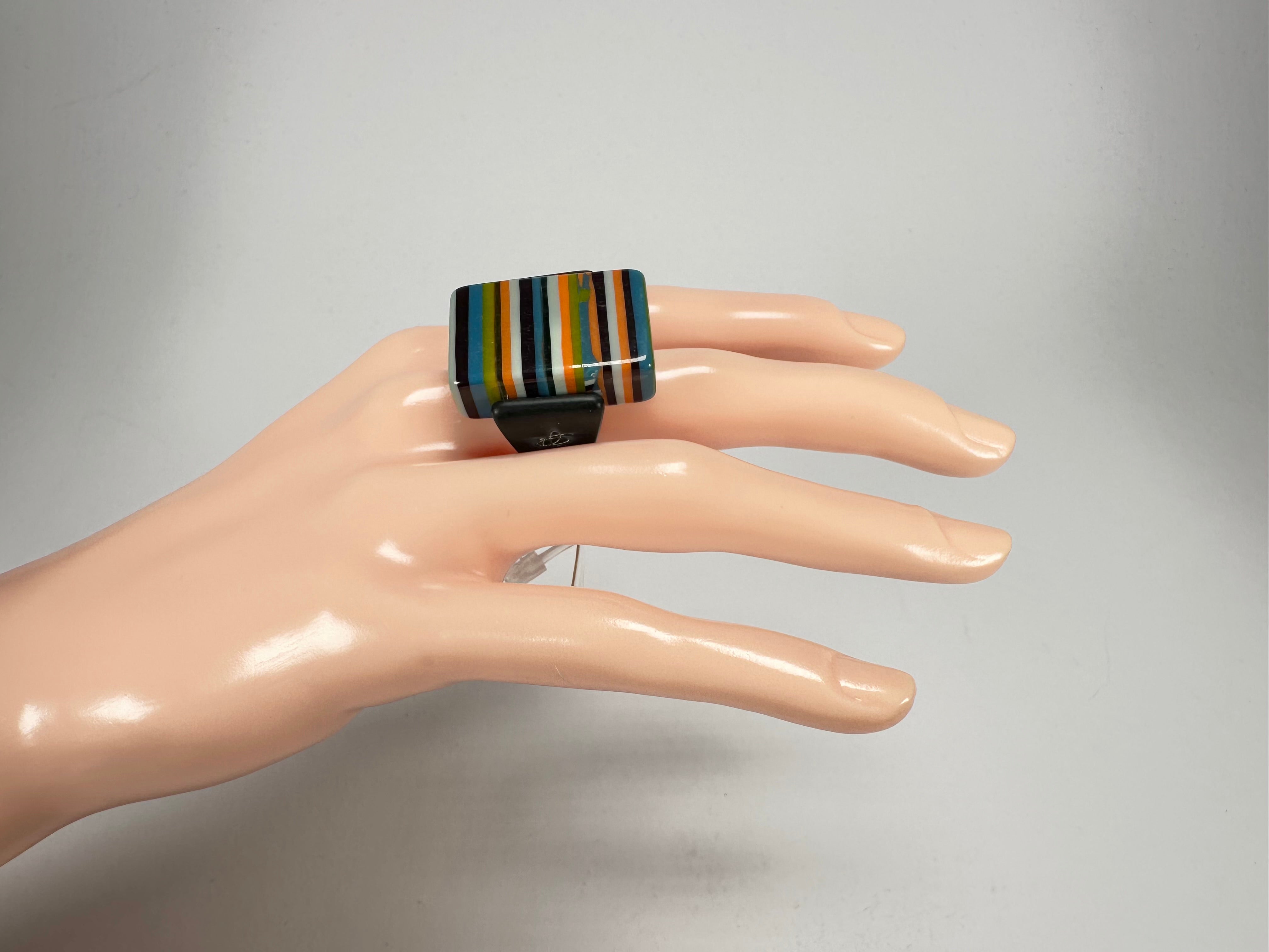 Jackie Brazil "Toppa" Liquorice Winter Mix Resin Ring ( R0152 ) UK P  / USA 8