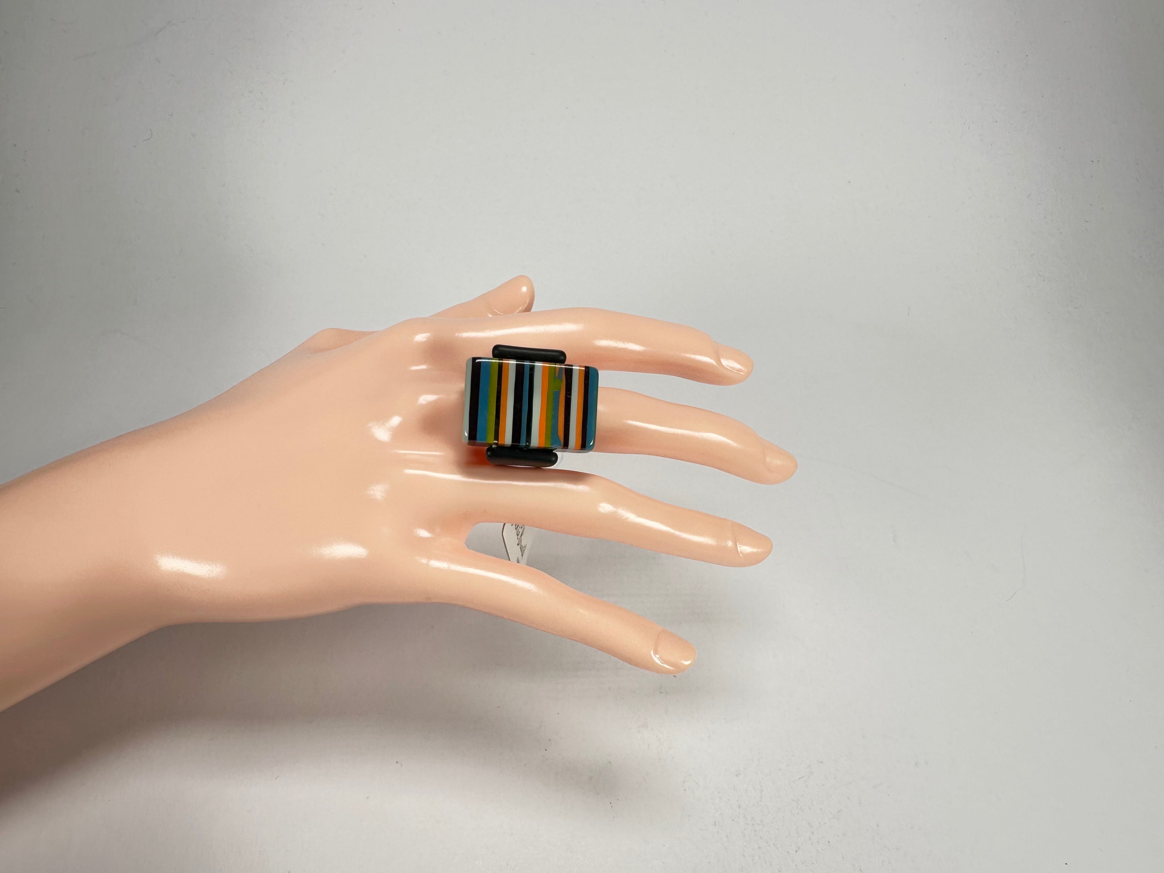 Jackie Brazil "Toppa" Liquorice Winter Mix Resin Ring ( R0152 ) UK P  / USA 8