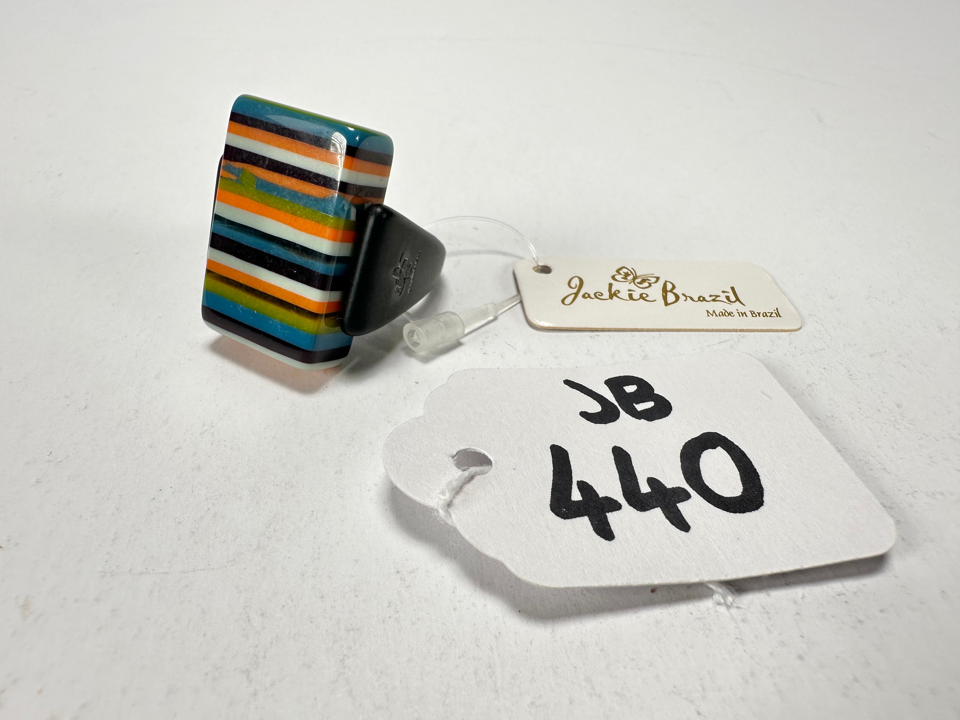 Jackie Brazil "Toppa" Liquorice Winter Mix Resin Ring ( R0152 ) UK P  / USA 8