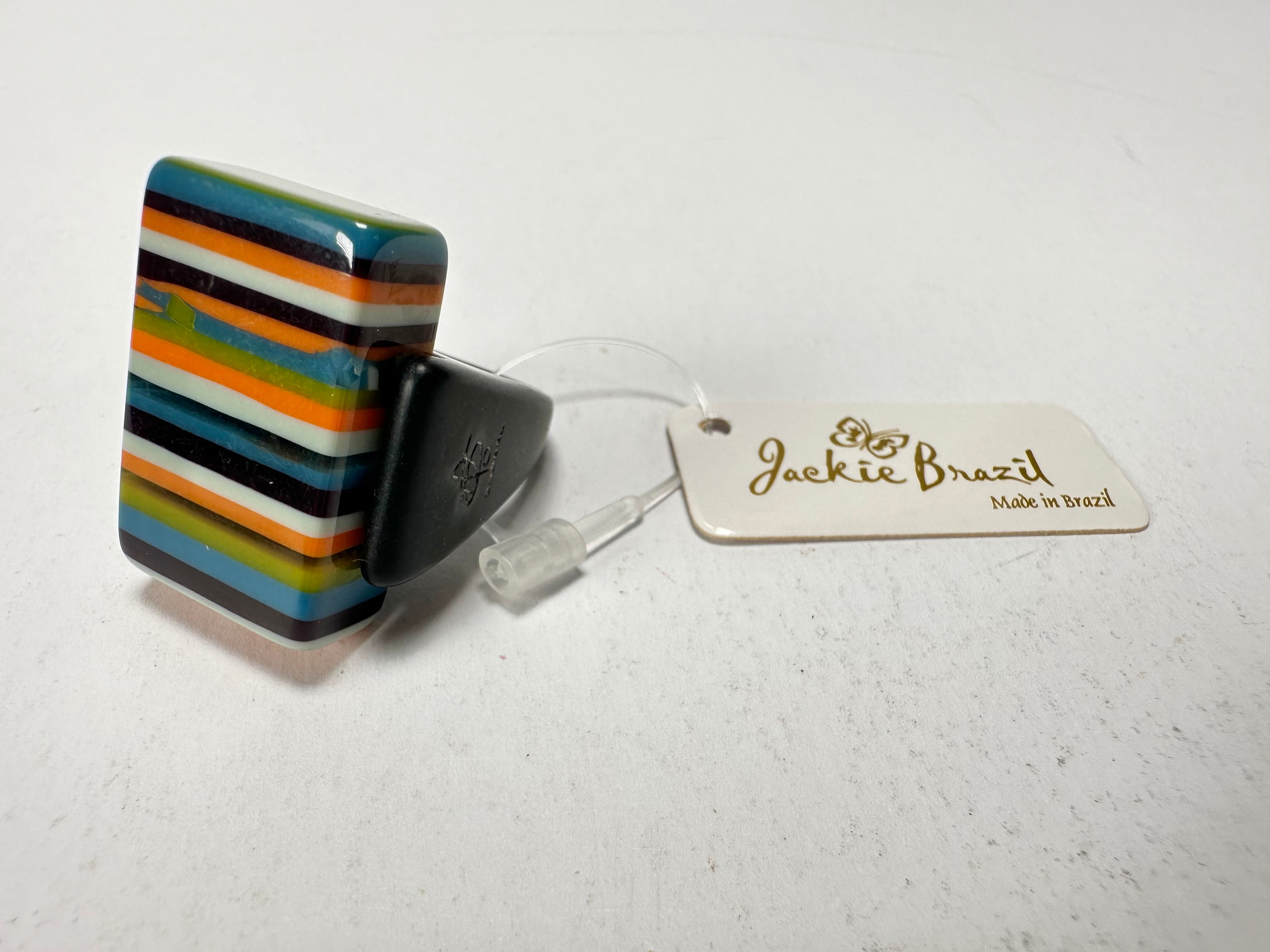 Jackie Brazil "Toppa" Liquorice Winter Mix Resin Ring ( R0152 ) UK P  / USA 8