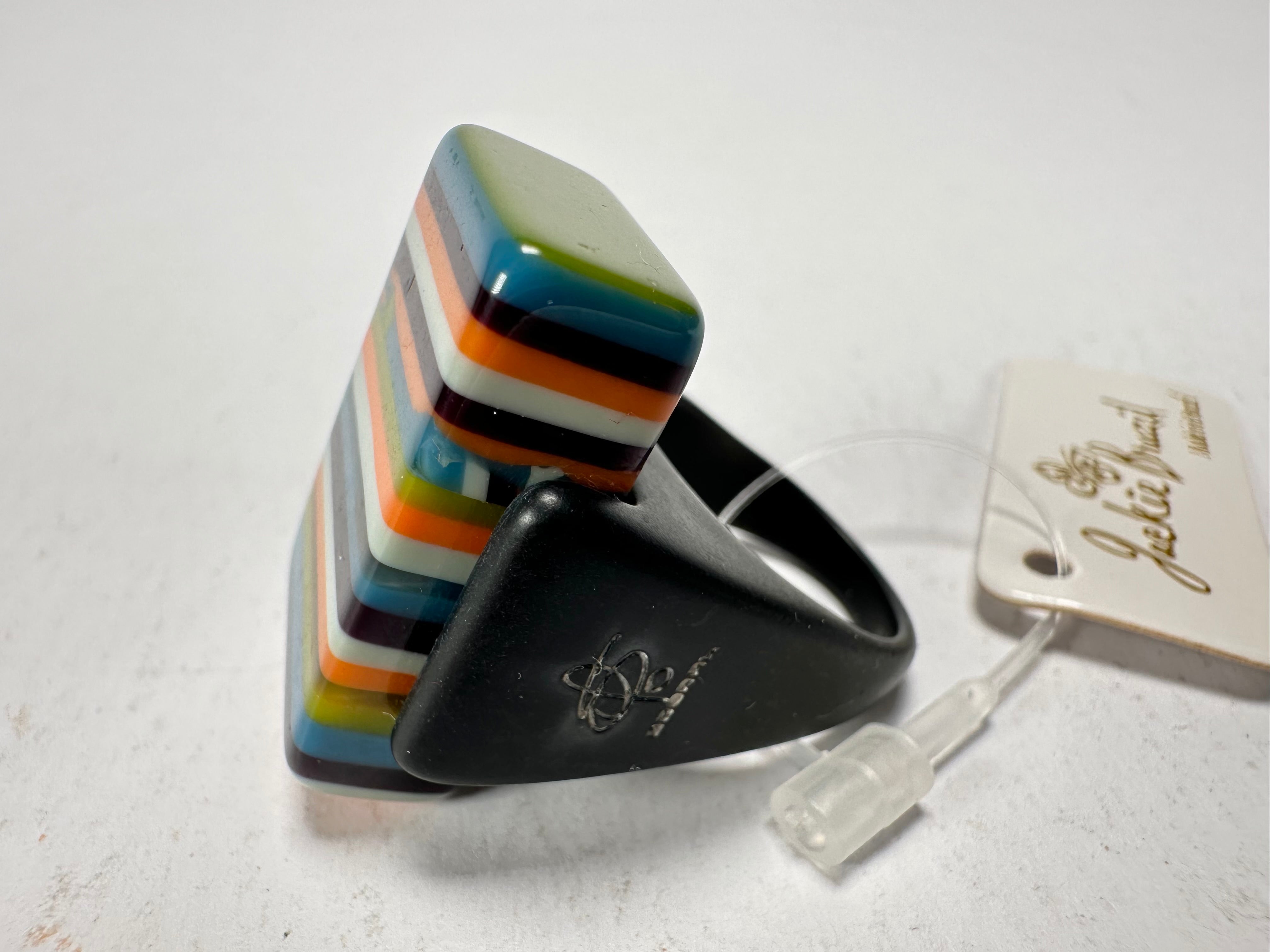 Jackie Brazil "Toppa" Liquorice Winter Mix Resin Ring ( R0152 ) UK P  / USA 8