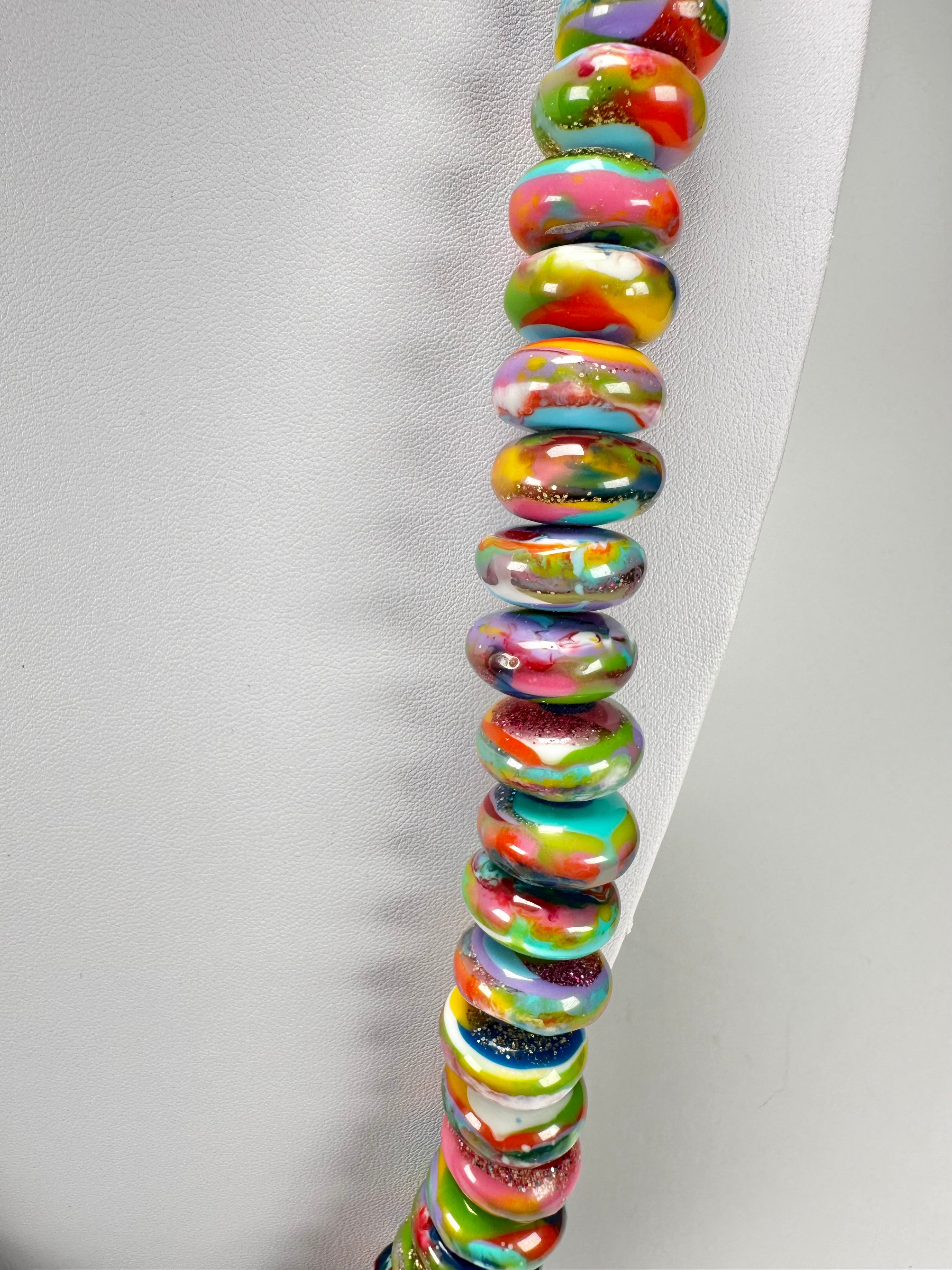 Jackie Brazil "Bela" Kandinsky Resin Mini Wheels 110cm Necklace ( N0048 )