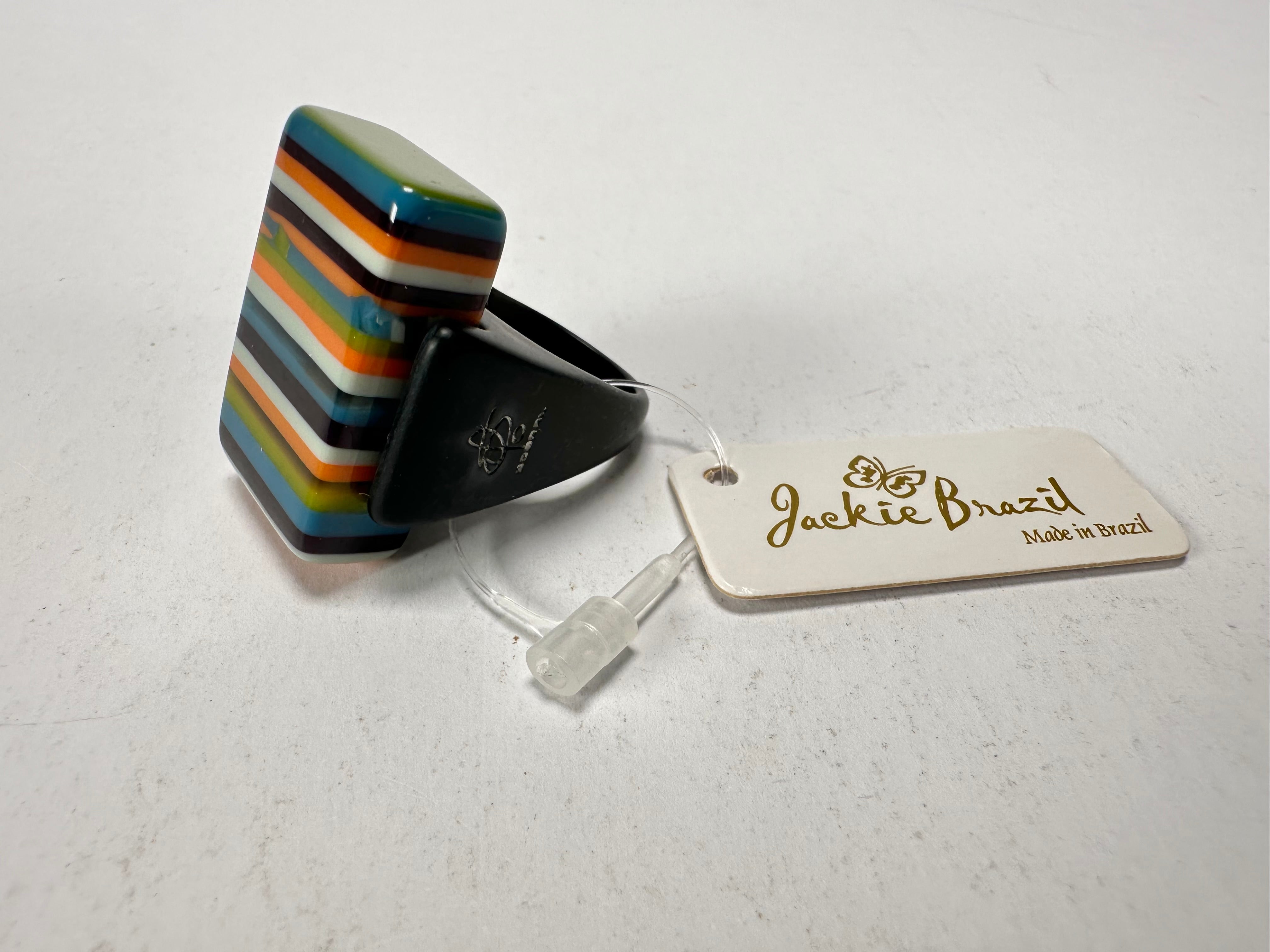 Jackie Brazil "Toppa" Liquorice Winter Mix Resin Ring ( R0152 ) UK P  / USA 8